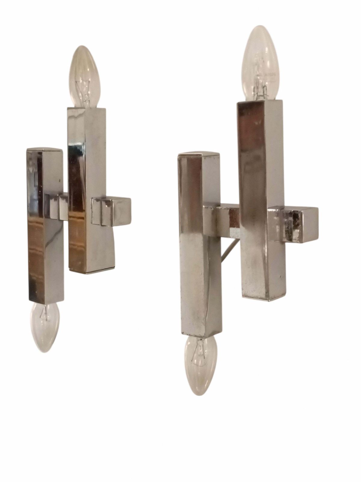 Gaetano Sciolari Set Of 4 Chrome Wall Lamps, Italy 1970s photo furniture