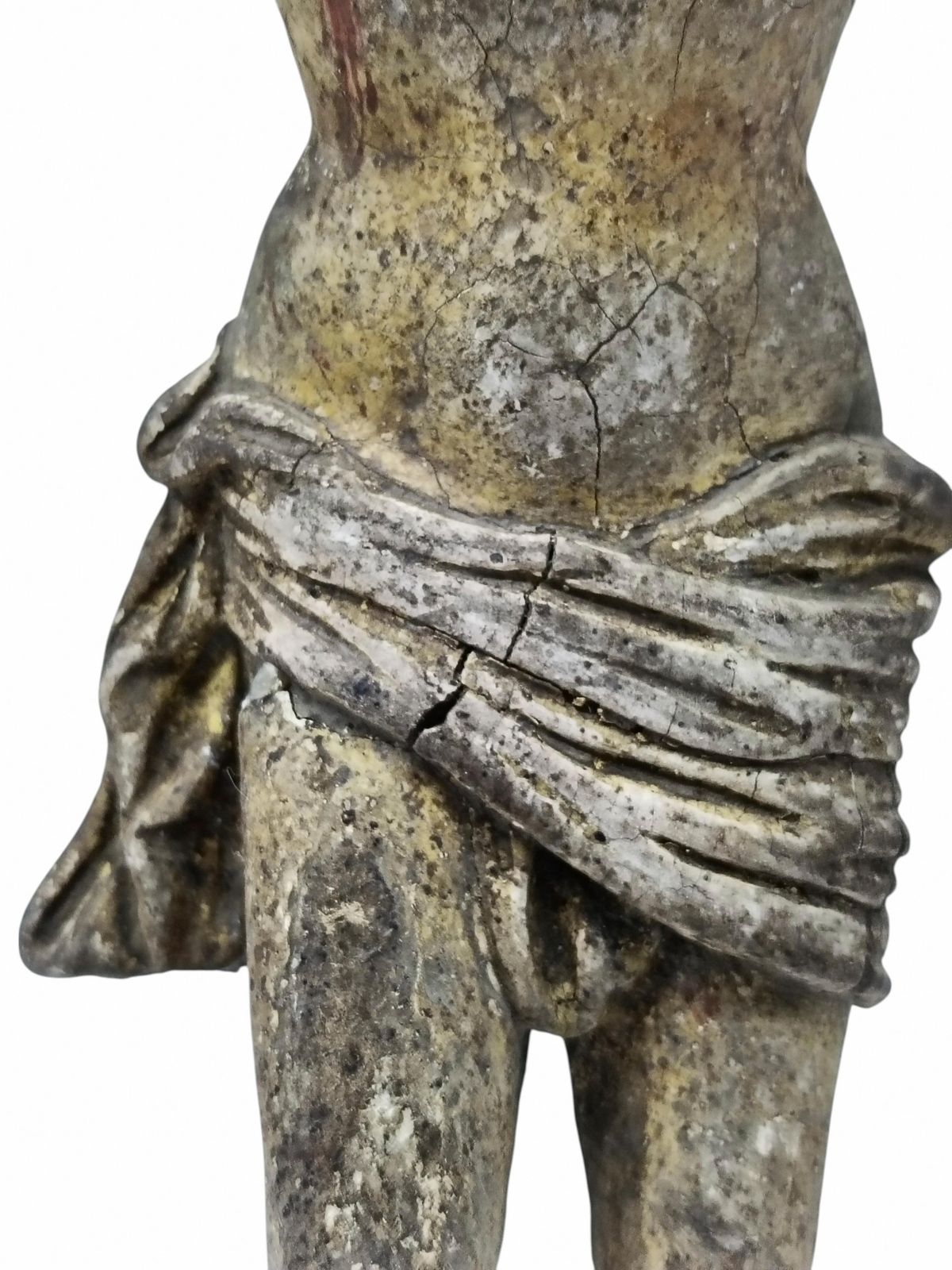 Antique Jesus Crucified In Polychrome Papier Mache, Italy 18th Century photo vinterior