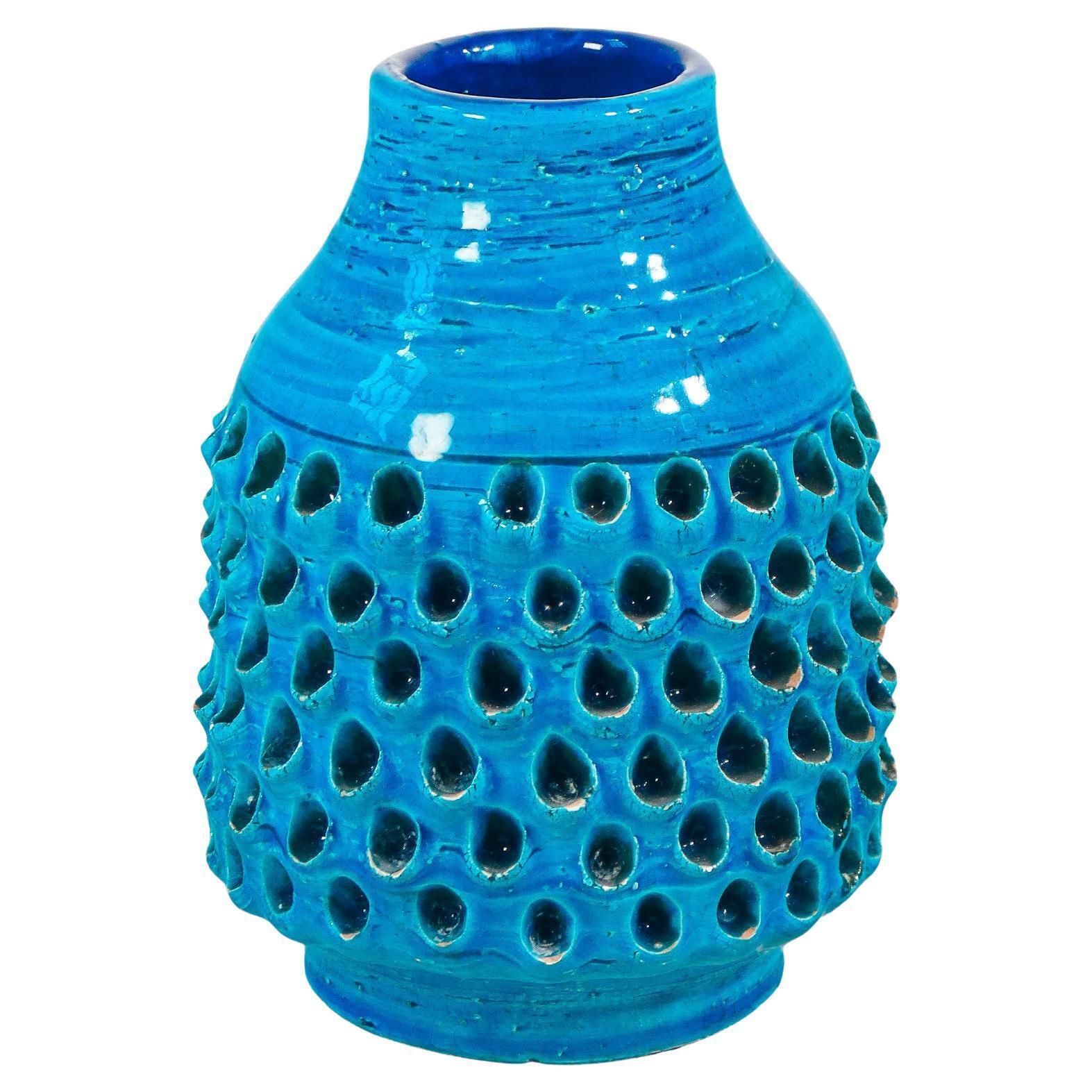 Ceramic Vase, Design Aldo Londi For Bitossi, Rimini Blu Series. 1950s/60s