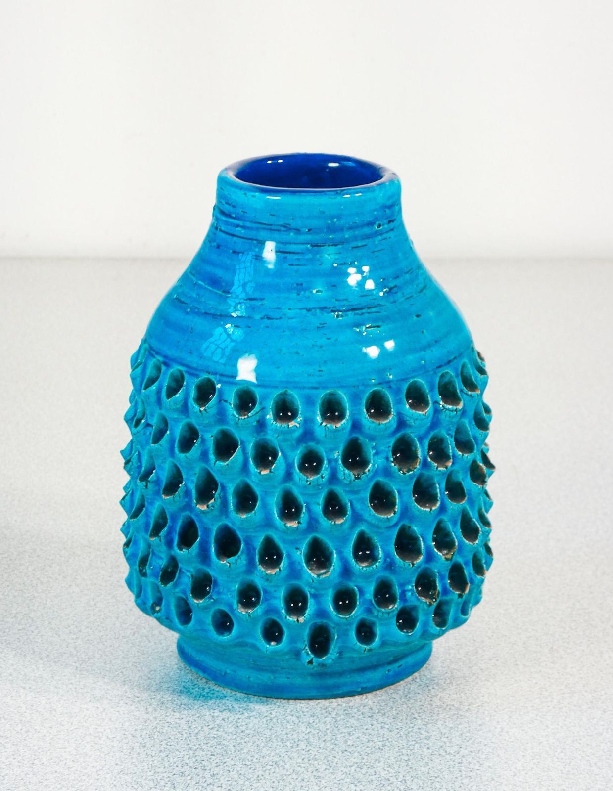 Ceramic Vase, Design Aldo Londi For Bitossi, Rimini Blu Series. 1950s/60s photo for sale