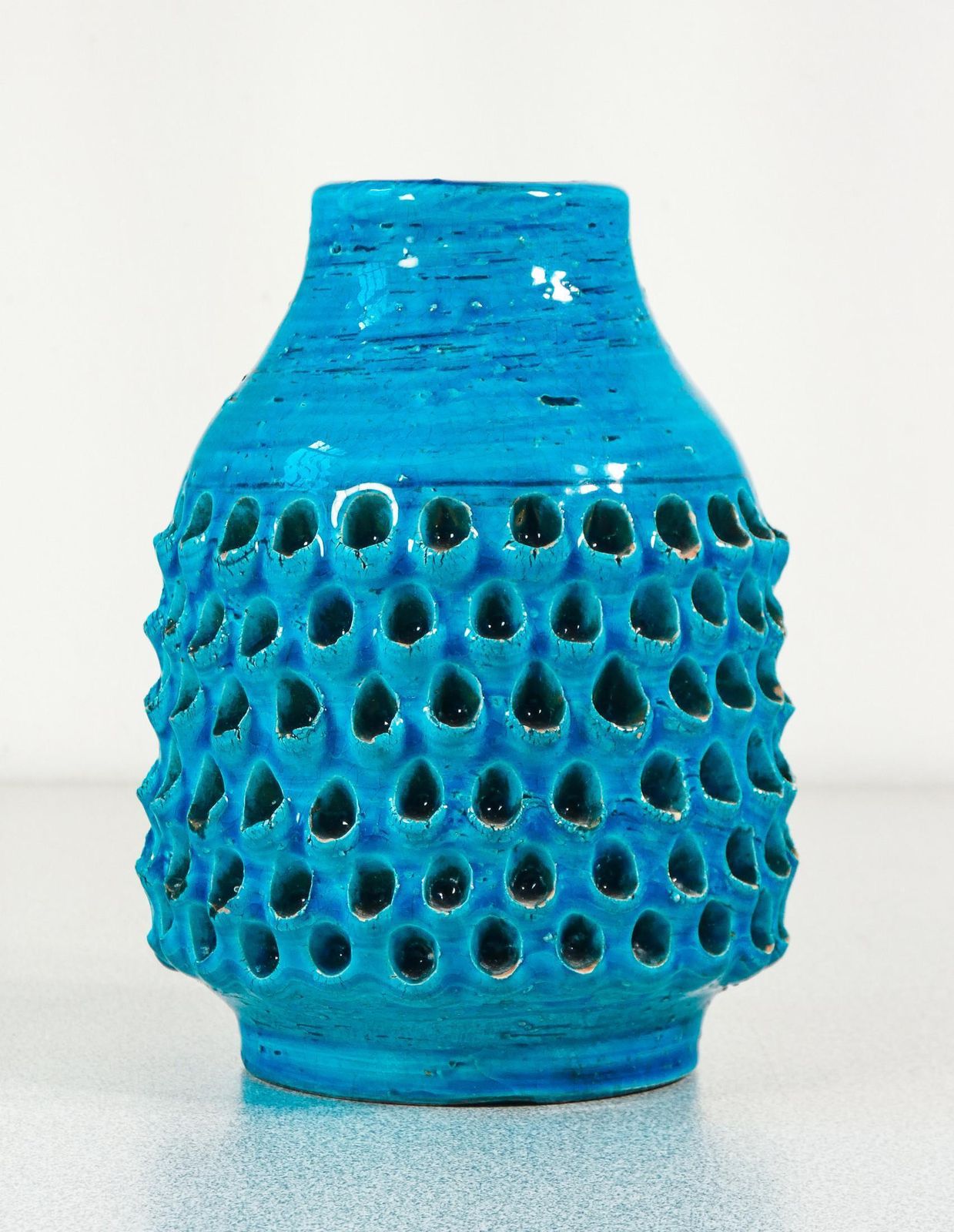 Ceramic Vase, Design Aldo Londi For Bitossi, Rimini Blu Series. 1950s/60s photo Home Decor