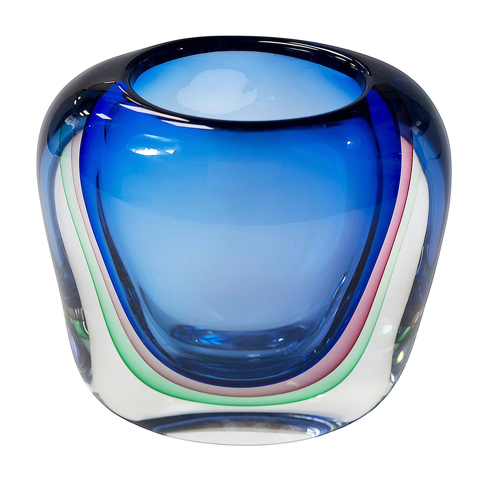Vintage Italian Handmade Sommerso Murano Glass Vase photo furniture