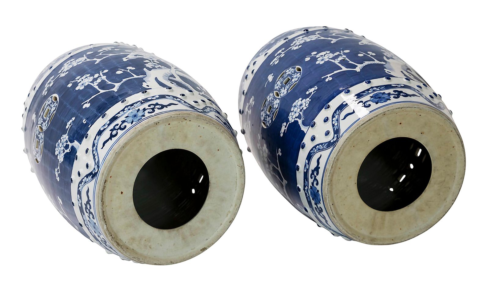 Pair Of Ceramic Hand Painted Chinese Garden Stools photo vinterior