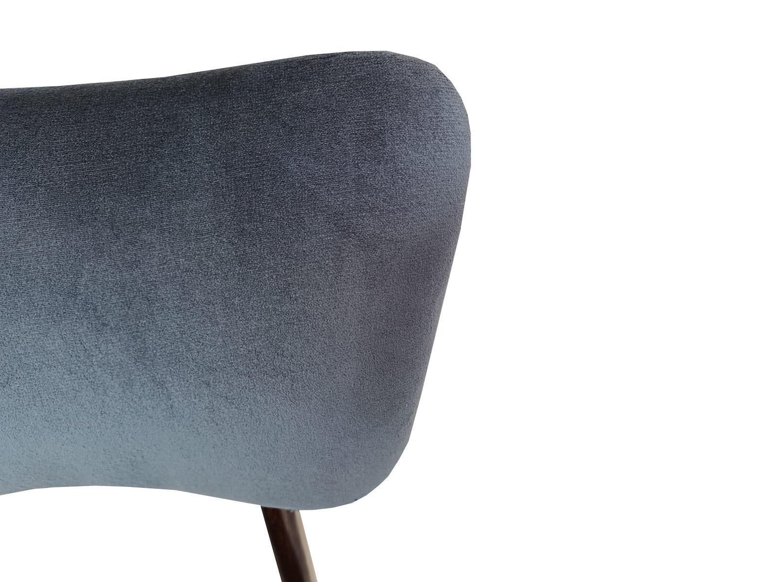Set Van Twaalf Mid Century Vlinterstoelen, Marineblauw Fluweel, Europa, Jaren 1960 photo 9421.0