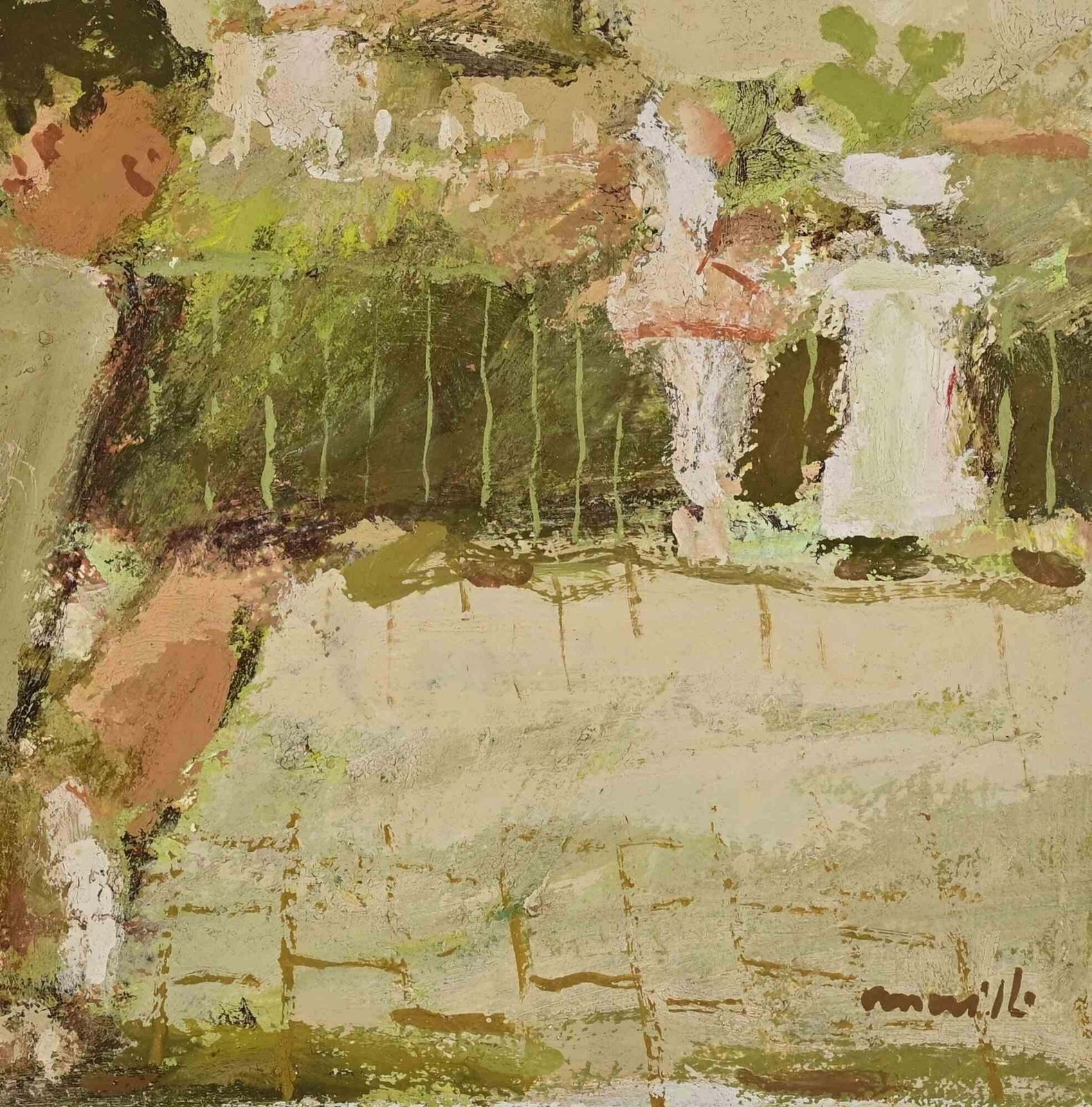 Franco Marzilliballerina With View Of Rome    Oil Painting By Franco Marzilli   1970s1970s photo for sale