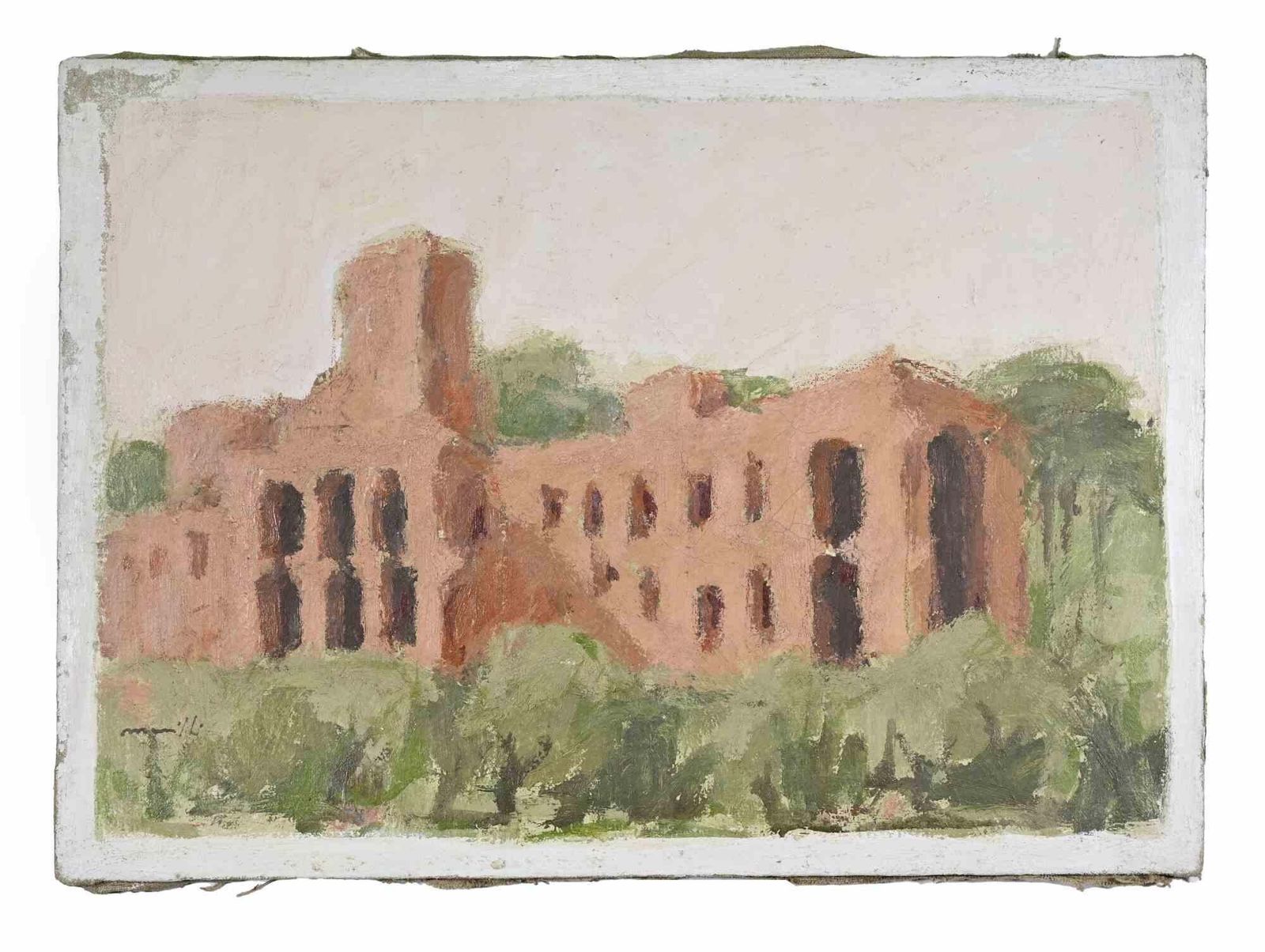 Franco Marzilliroman Ruins   Oil Painting By Franco Marzilli   1970s1970s