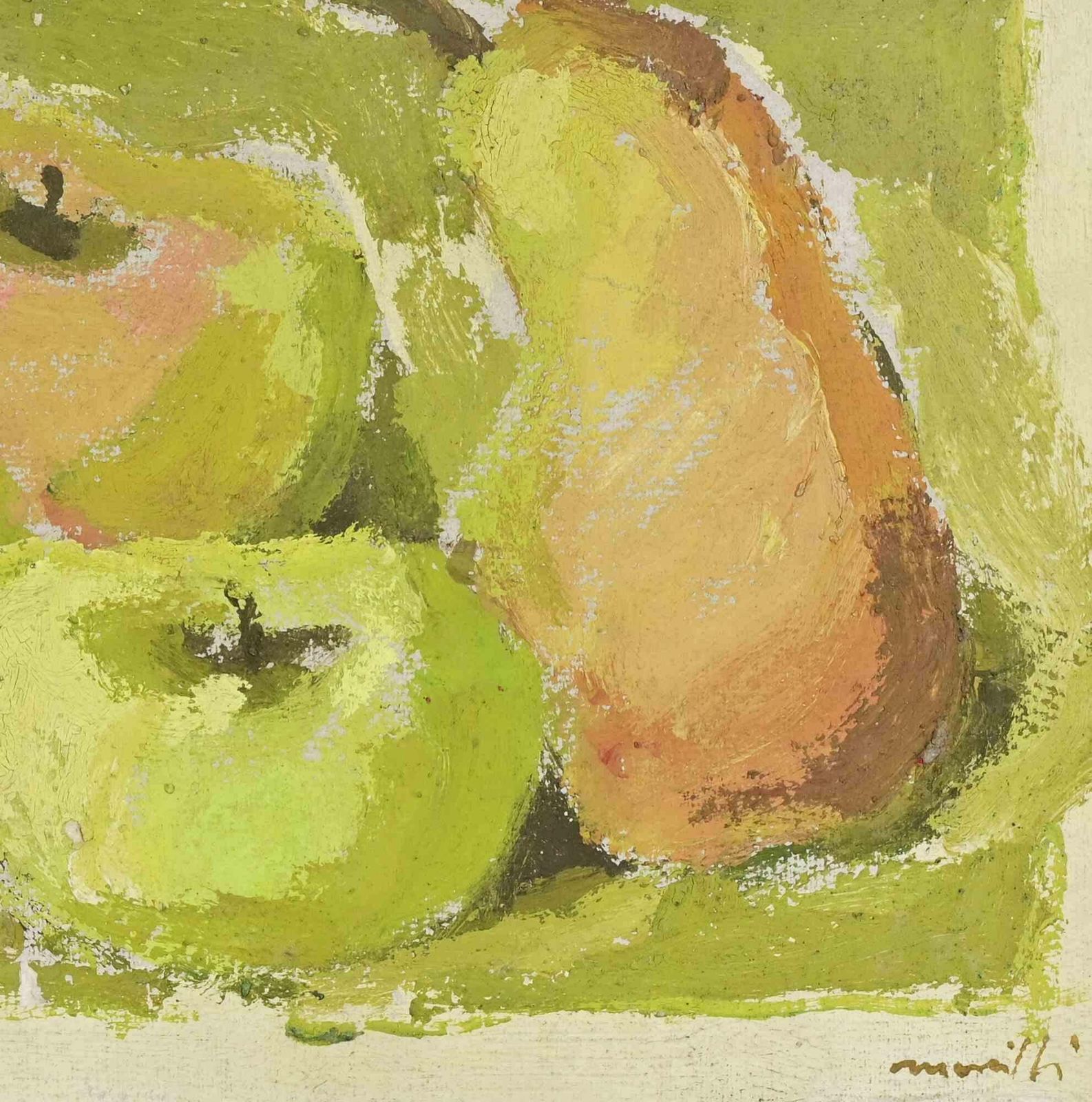 Franco Marzillistill Life With Fruit   Oil Painting By Franco Marzilli   1970s1970s photo for sale