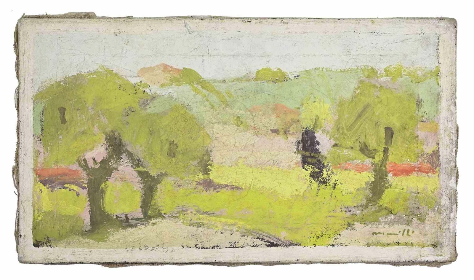 Franco Marzillilandscape   Oil Painting By Franco Marzilli   1970s1970s photo furniture