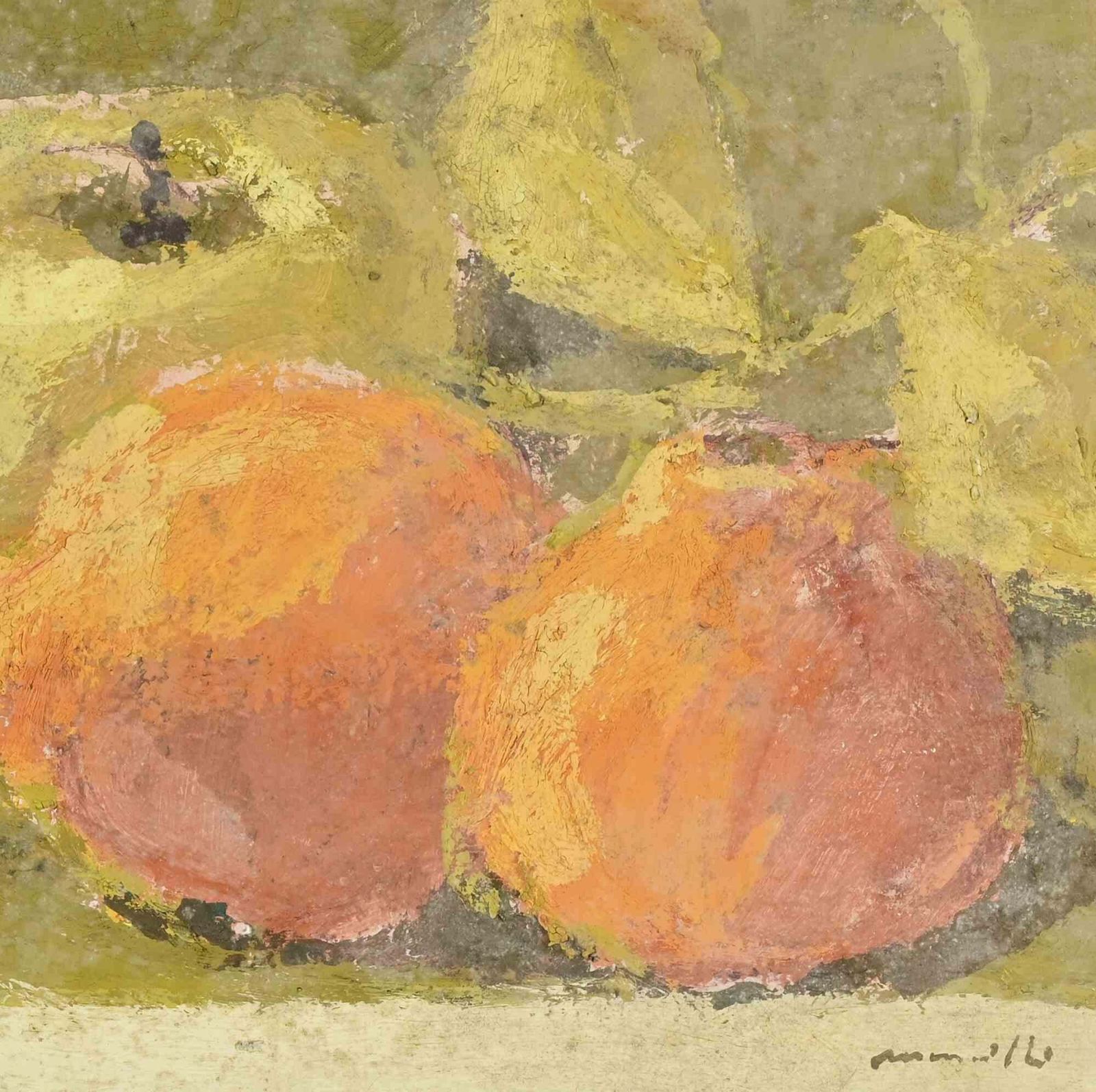 Franco Marzillistill Life With Fruit   Oil Painting By Franco Marzilli   1970s1970s photo for sale