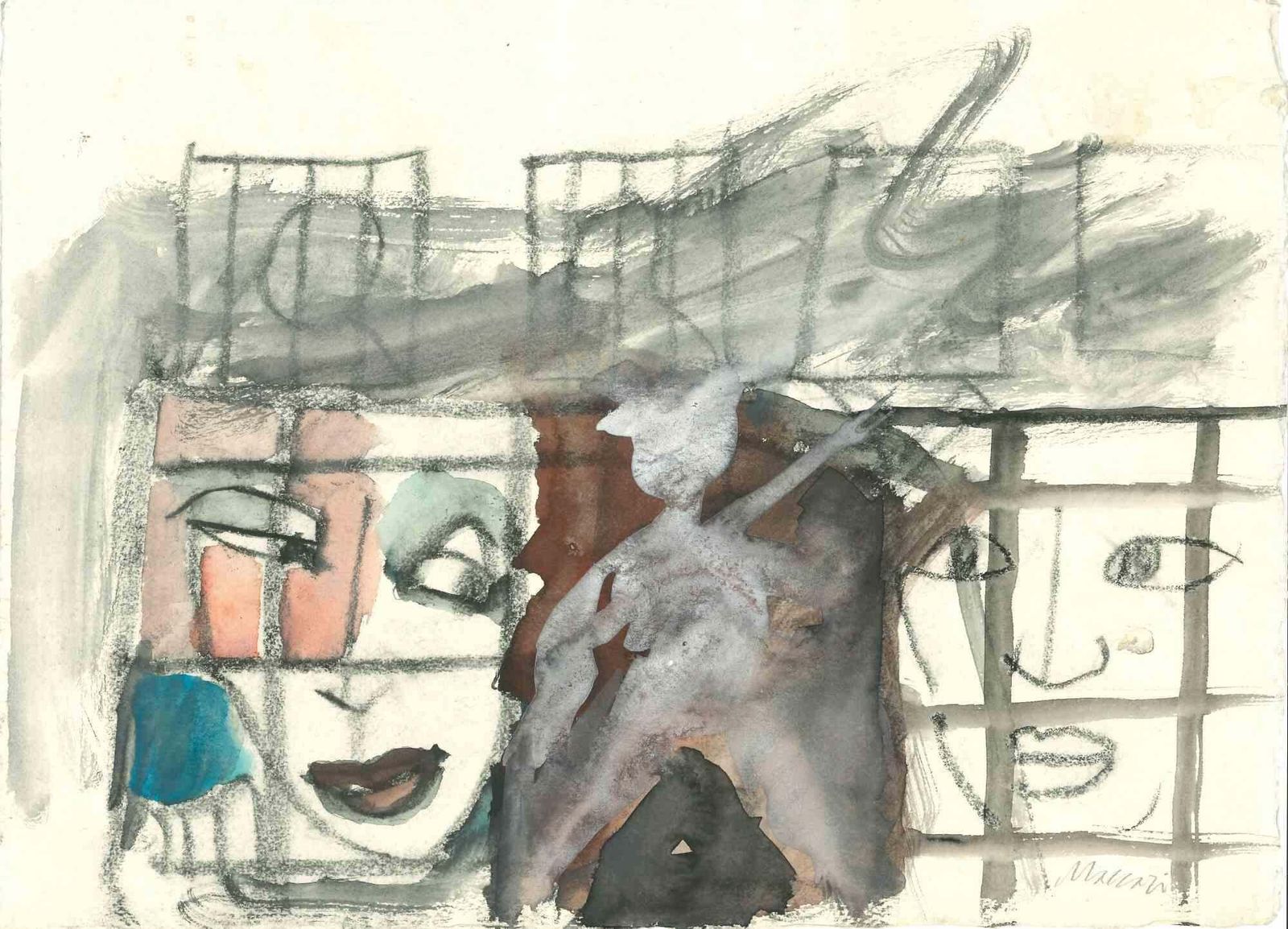 Mino Maccarithe Dreams   Drawing By Mino Maccari   Mid 20th Centurymid 20th Century
