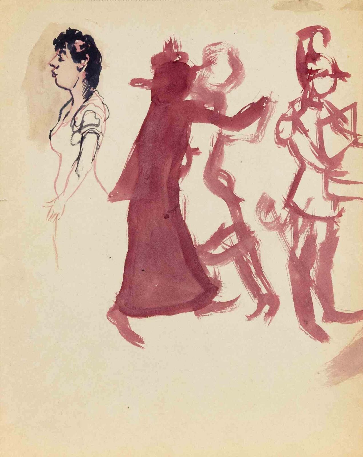 Mino Maccariportrait   Drawing By Mino Maccari   1935 Ca1935 Ca photo furniture