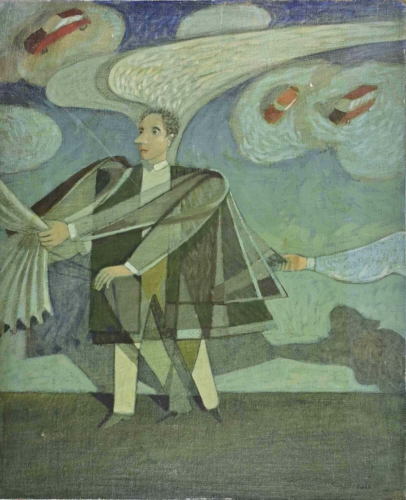 Alberto Galleratipulling And Getting Pulled   Paint By Alberto Gallerati   1970s1970s