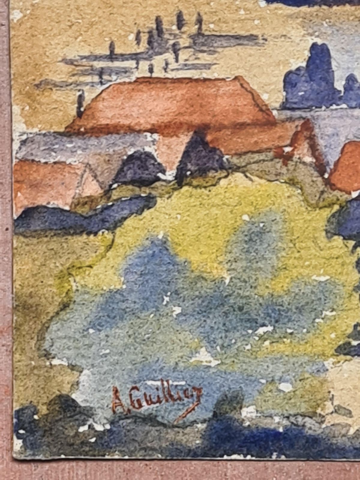 Set Of Three Barbizon School Watercolour Landscapes From 1918 By A Ghillies photo 716.0