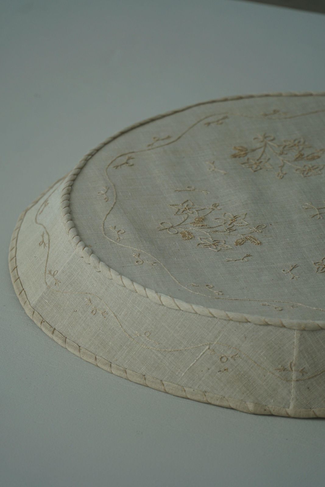 Large Swedish Mid Century Ceiling / Wall Sconce In Linen And Lace, Sweden, 1950s photo vintage