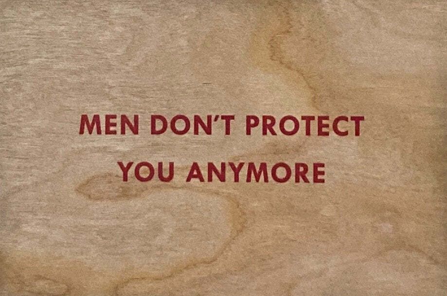 Jenny Holzer, Survival 'Men Don’t Protect You Anymore', 1983 1985 photo furniture