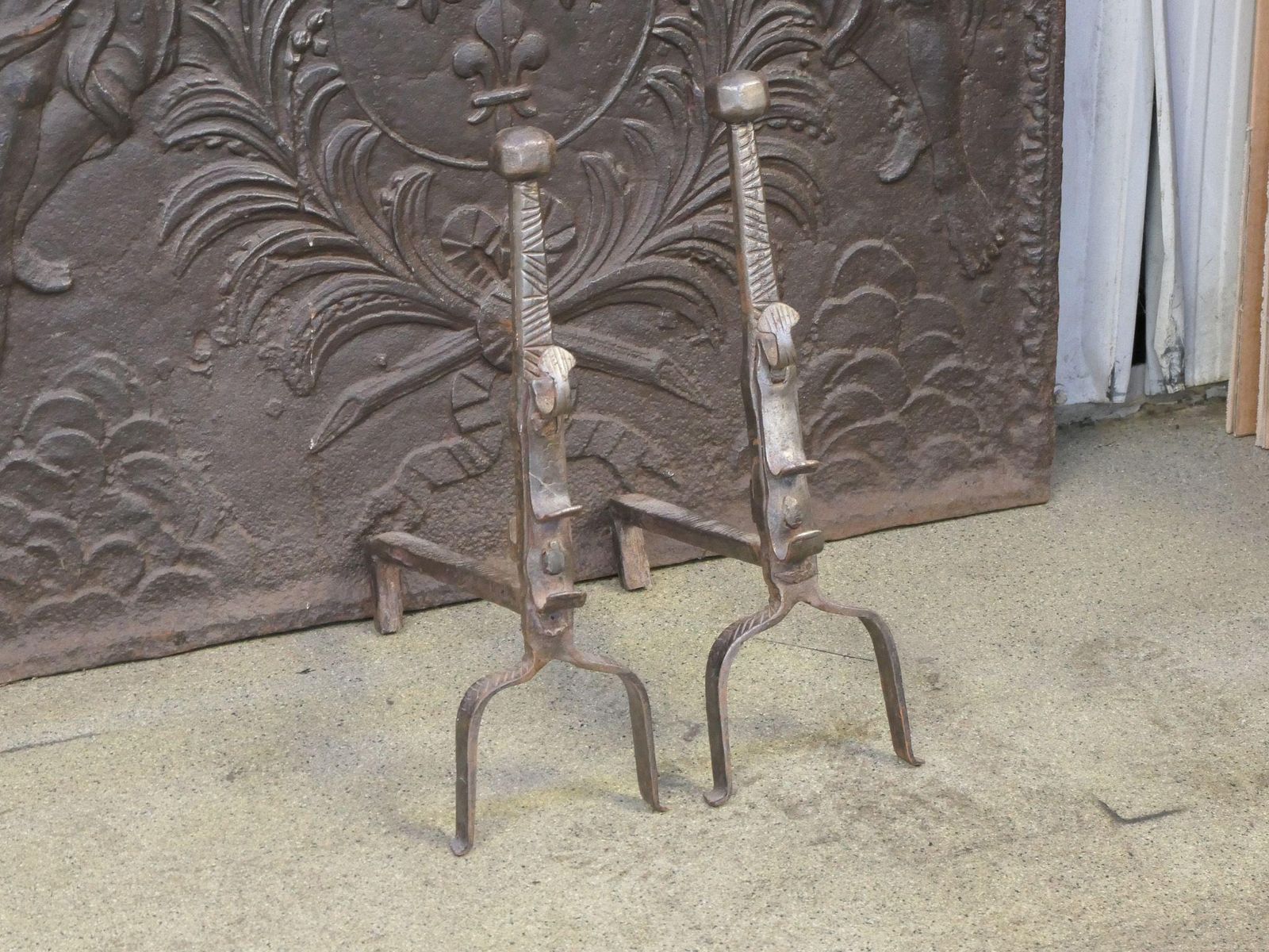 17th Century French Louis XIII Period Andirons Or Firedogs photo for sale