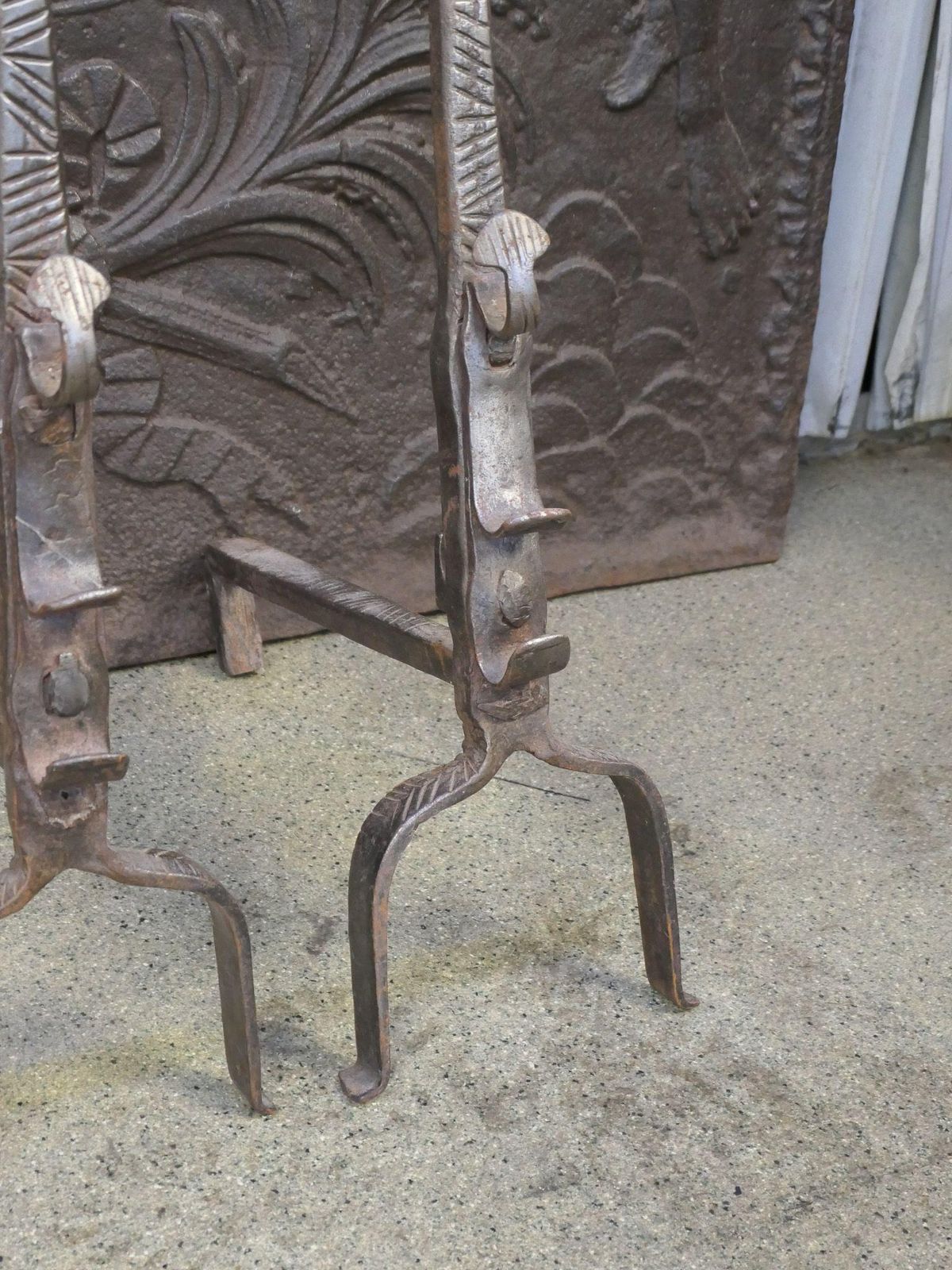 17th Century French Louis XIII Period Andirons Or Firedogs photo vinterior