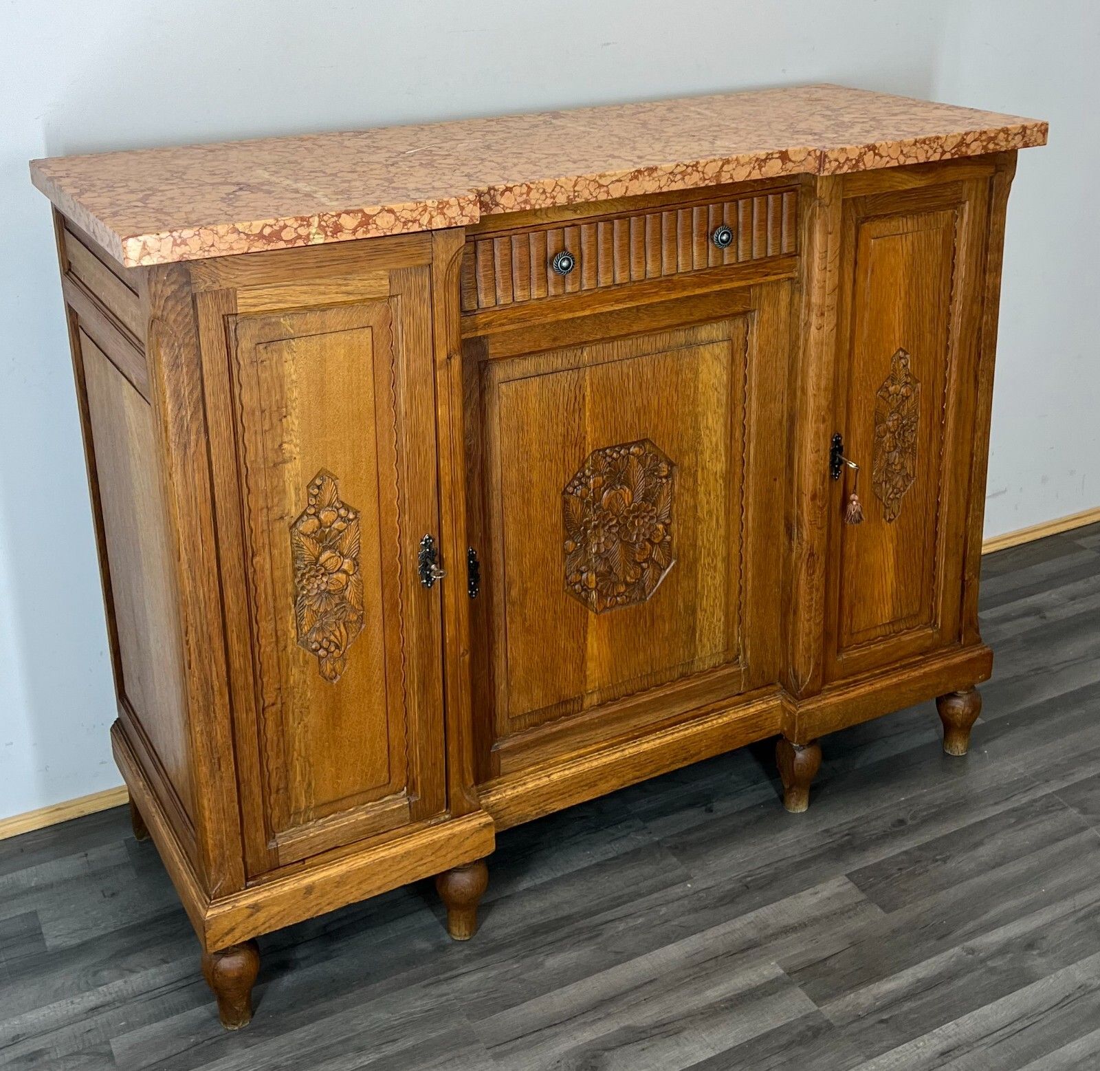 French Antique Marble  Topped Chest Of Drawers / Sideboard (Lot 2371) photo furniture