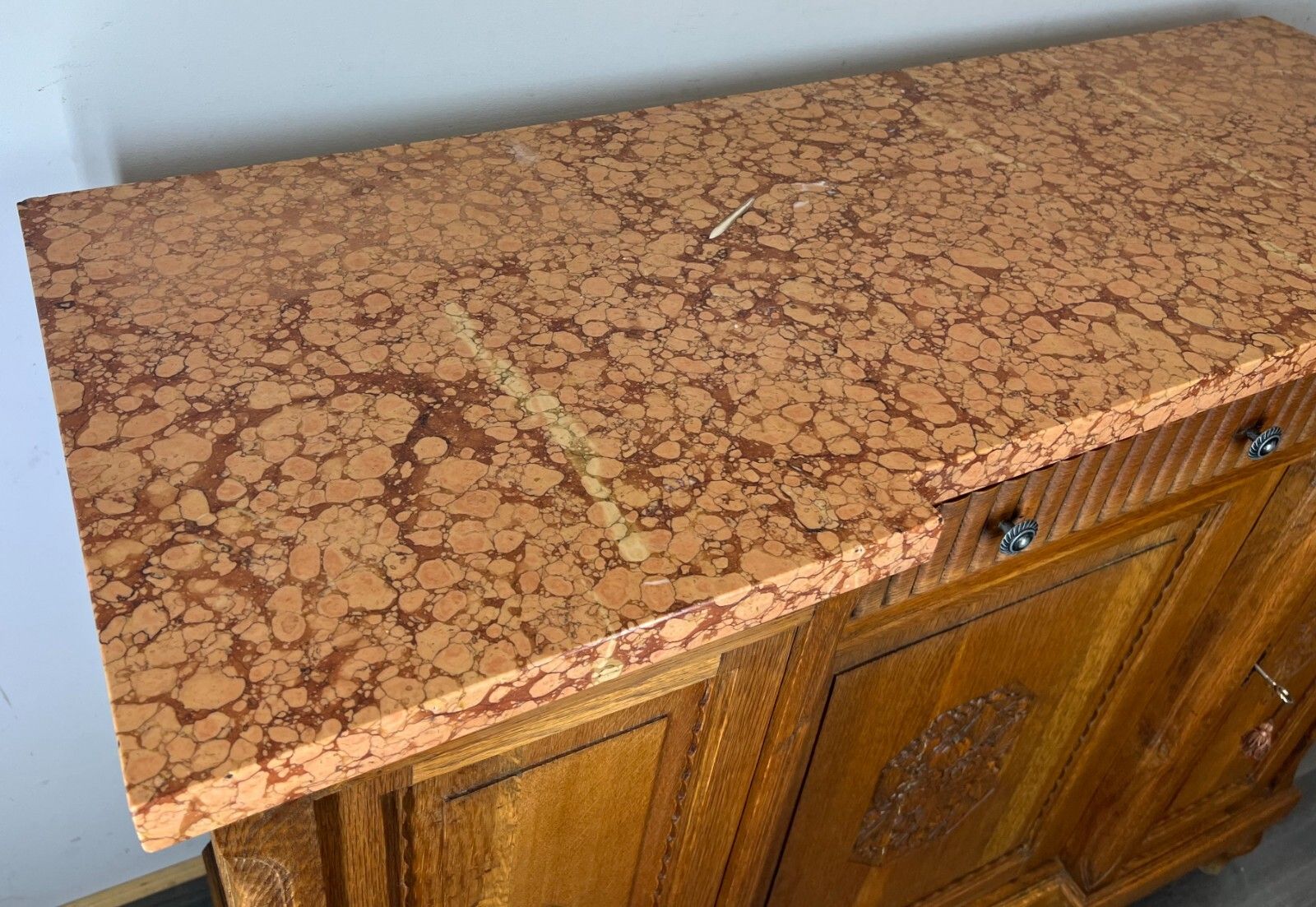 449.0 French Antique Marble  Topped Chest Of Drawers / Sideboard (Lot 2371) photo