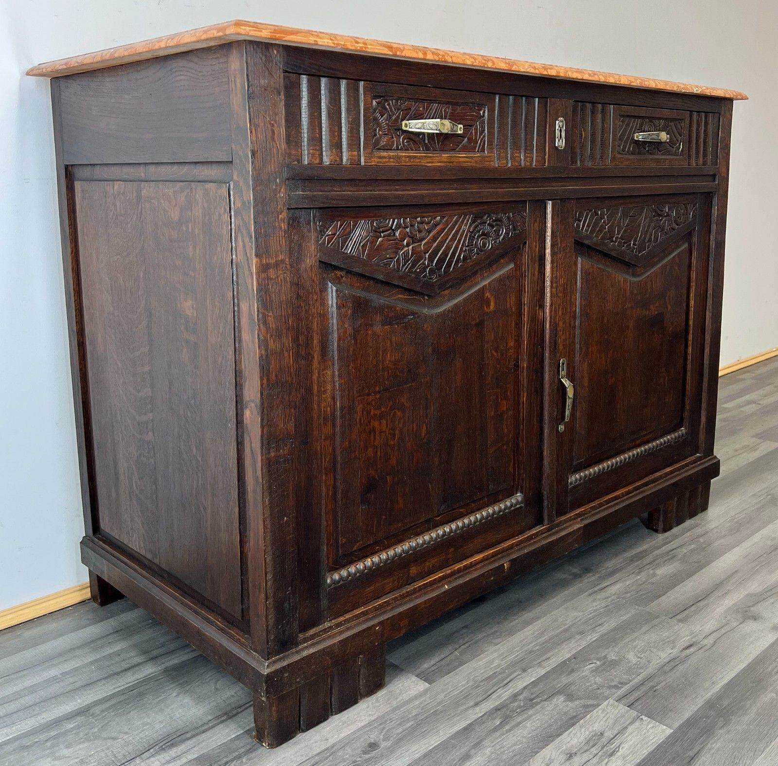 French Antique Marble  Topped Chest Of Drawers / Sideboard (Lot 2227) photo buy