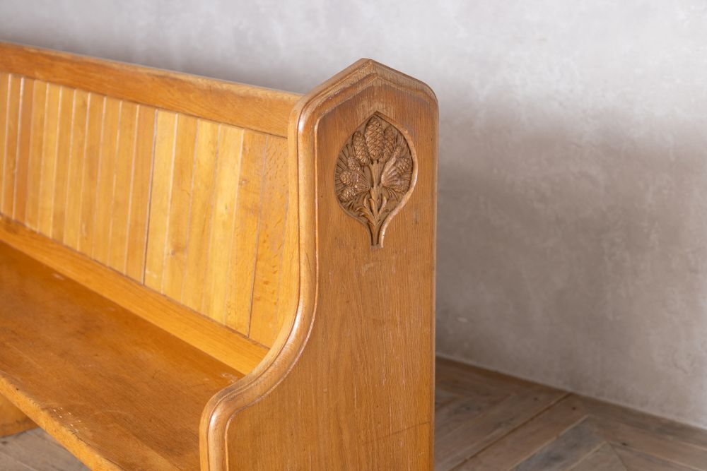 Furniture Solid English Oak Church Pew photo