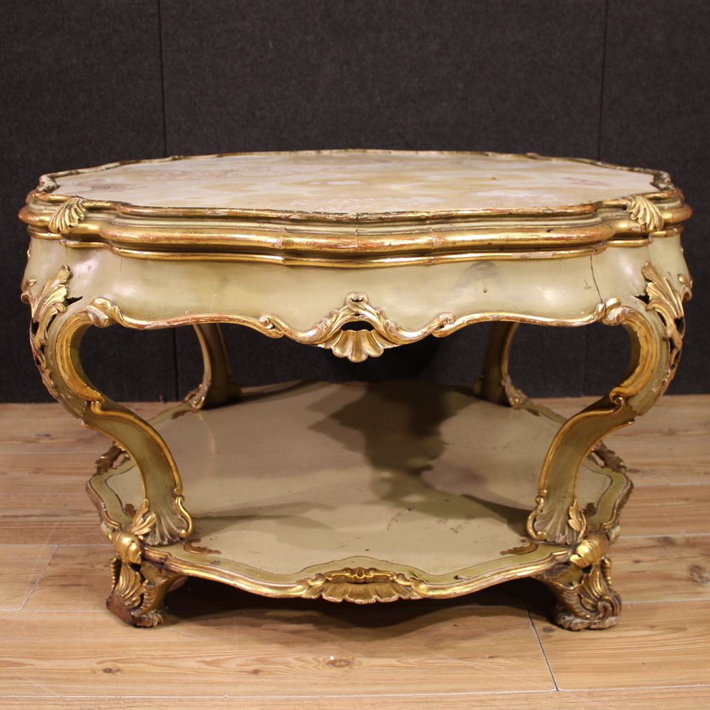 Venetian Lacquered Coffee Table In Louis XV Style From The 20th Century photo Furniture