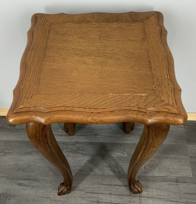 photo for sale Vintage French Louis XIV Oak Set Of Three Nested Tables.( Lot 643)