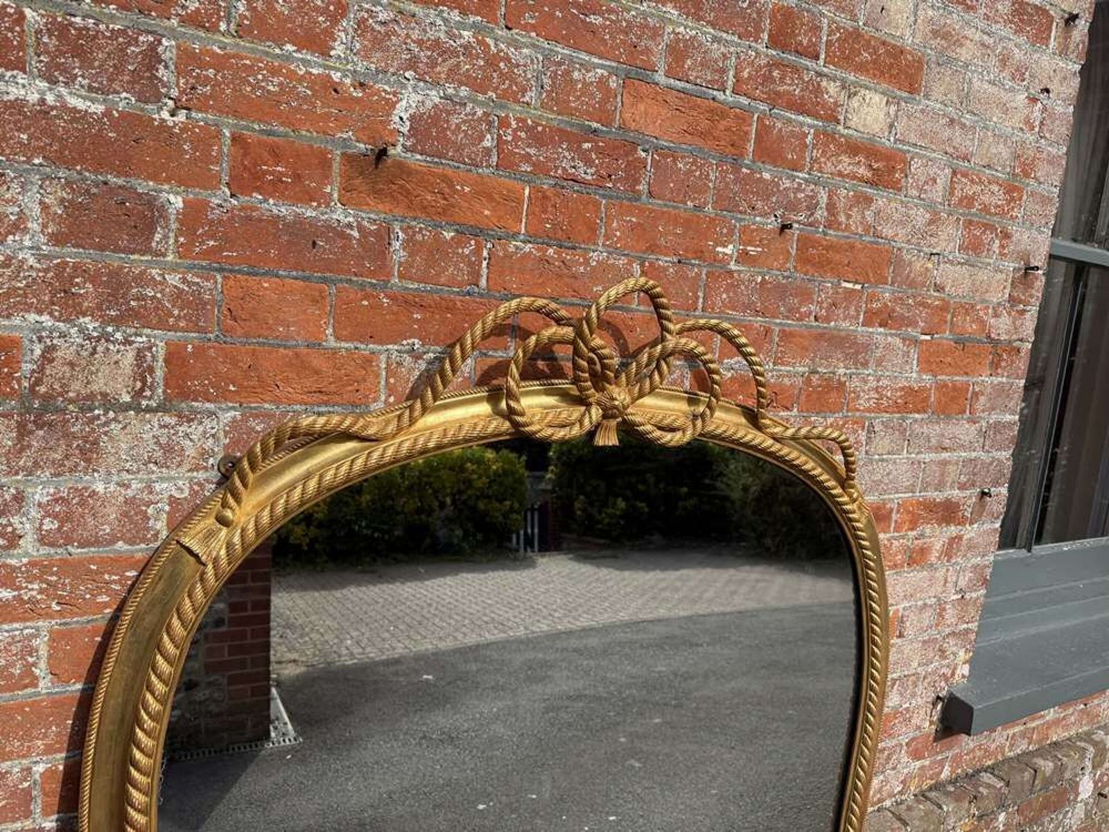 A Spectacular Large Antique English 19th C Hour Glass Shaped Gilt Overmantle Mirror. photo vinterior