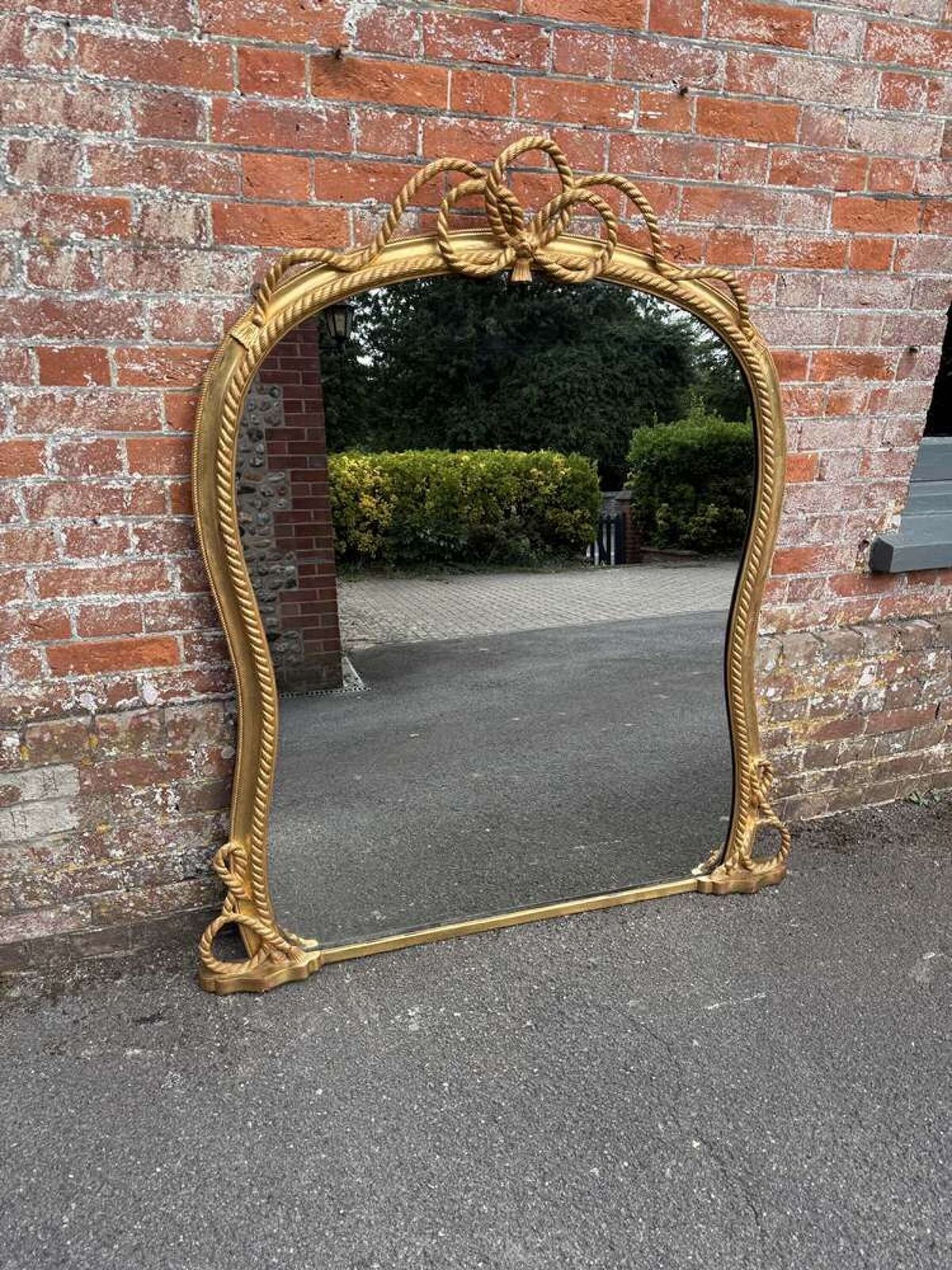 A Spectacular Large Antique English 19th C Hour Glass Shaped Gilt Overmantle Mirror. photo buy