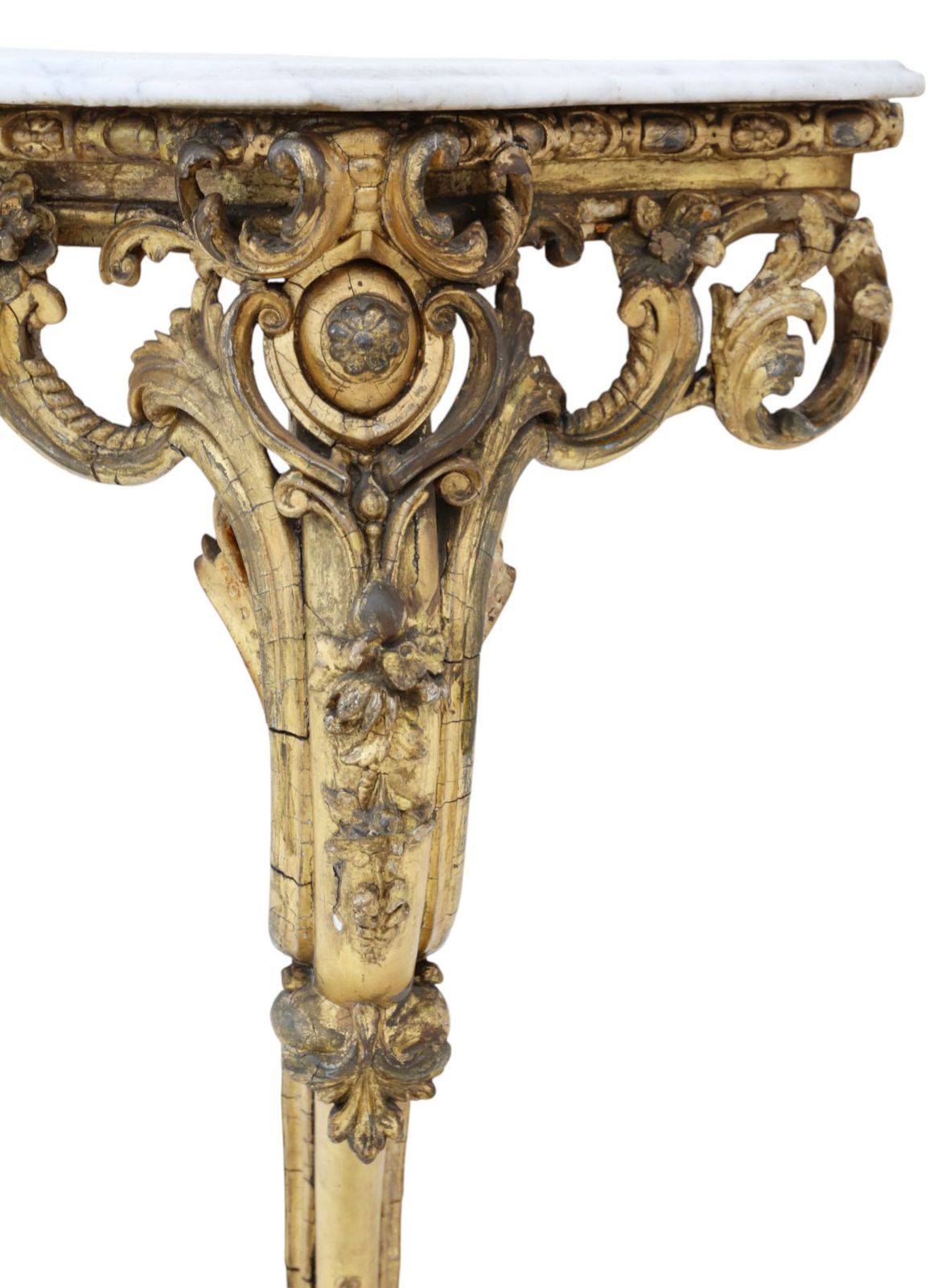 Antique 19th Century Large Gilt And Marble Hall Console Table – Fine Quality photo vinterior