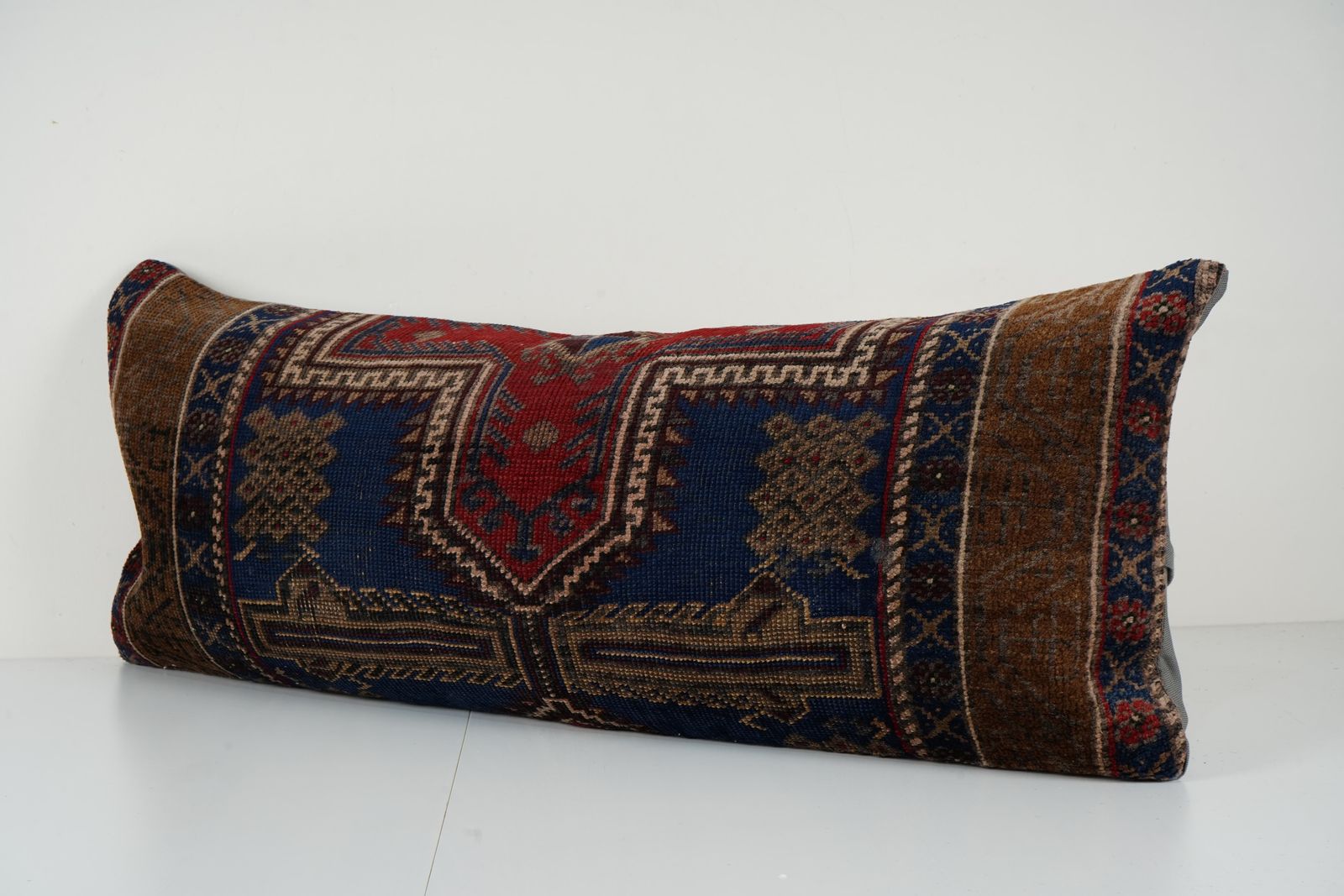 Turkish Oushak Rug Pillow Copper Cover, Faded Kurdish Boho Woven Couch Bedding Carpet Pillow Cover photo furniture