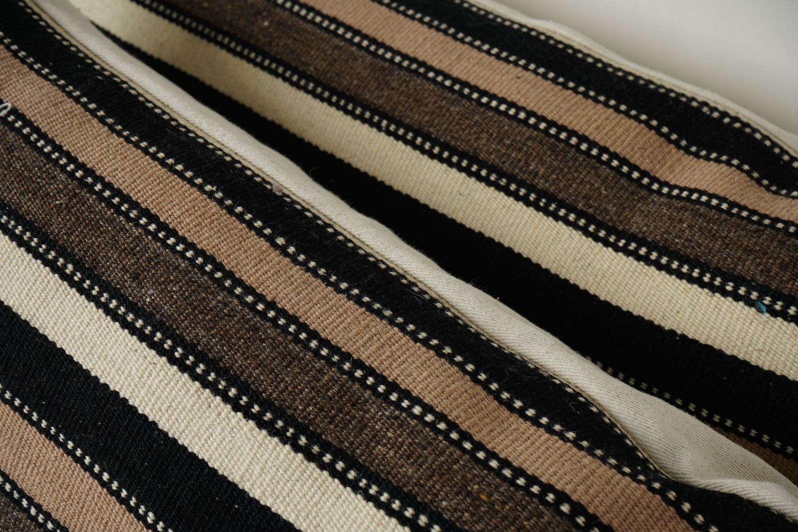 Vintage Turkish Hemp Kilim Pillow Cover Set Of 2 – Organic White Striped Anatolian Cushion Covers Tribal Boho Decor Pair photo Textiles