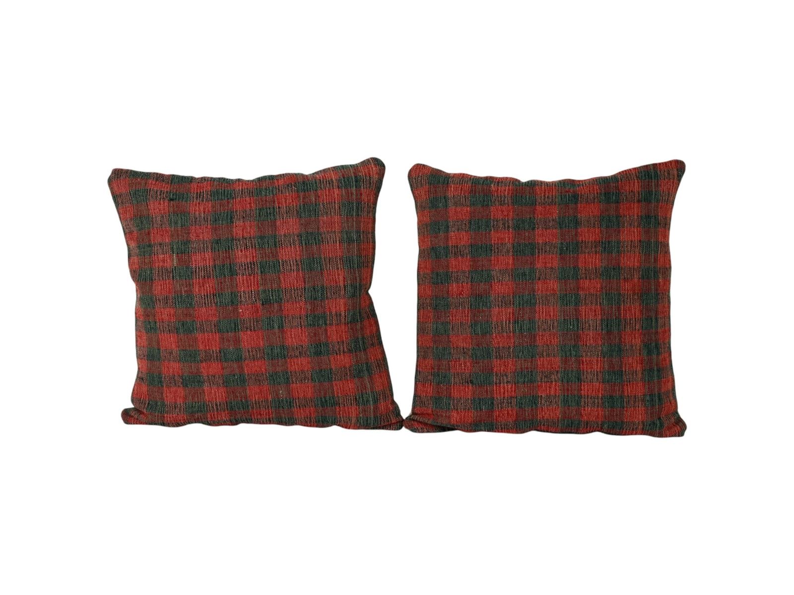 Anatolian Wool Cushion Cover, Set Of Two Red Turkish Kilim Pillow