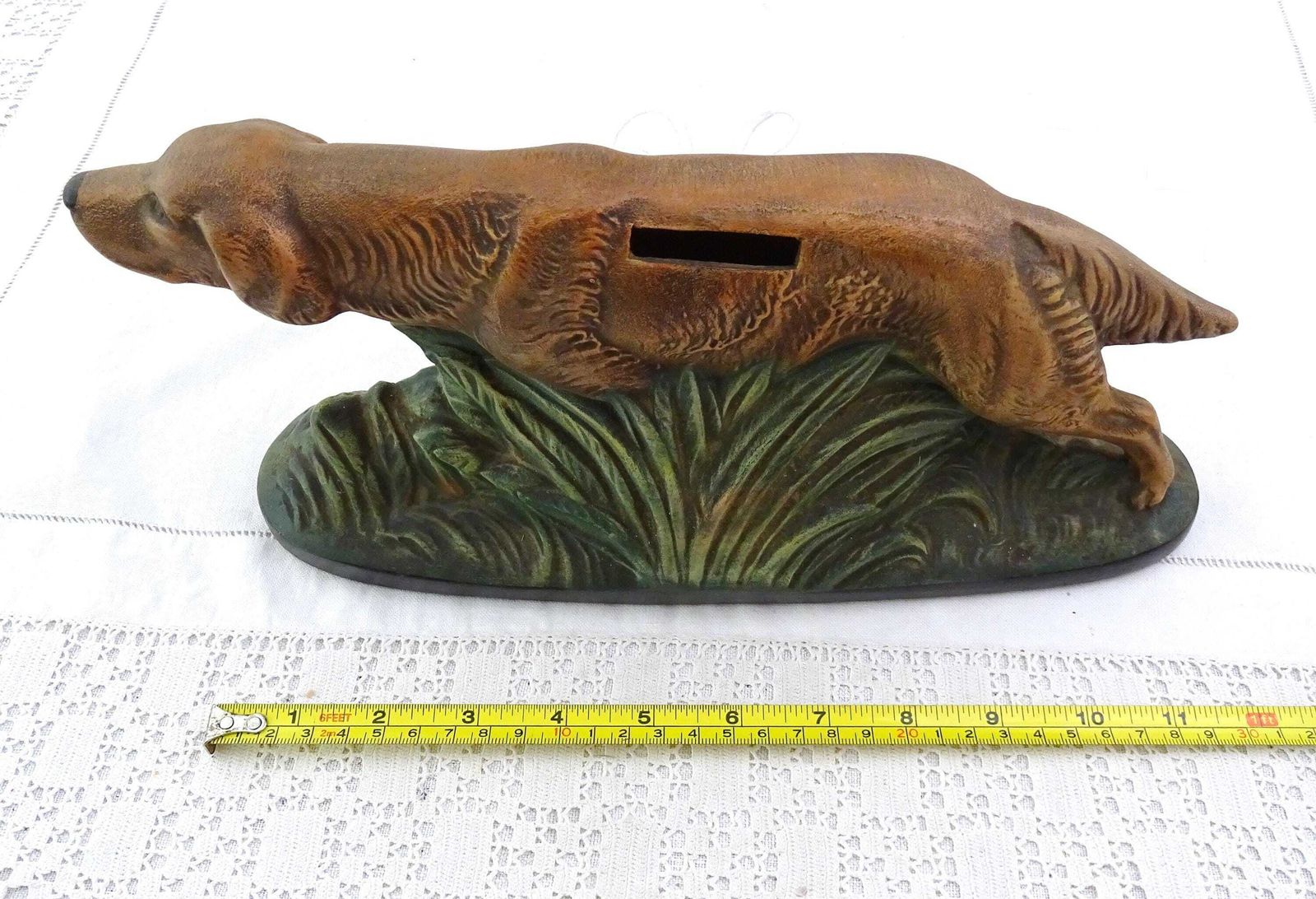 Vintage Pottery Hunting Dog Breakable Piggy Bank Cash Safe, Retro Irish Setter Ceramic Statue From France, Collectible Hunting Lodge Décor photo Art