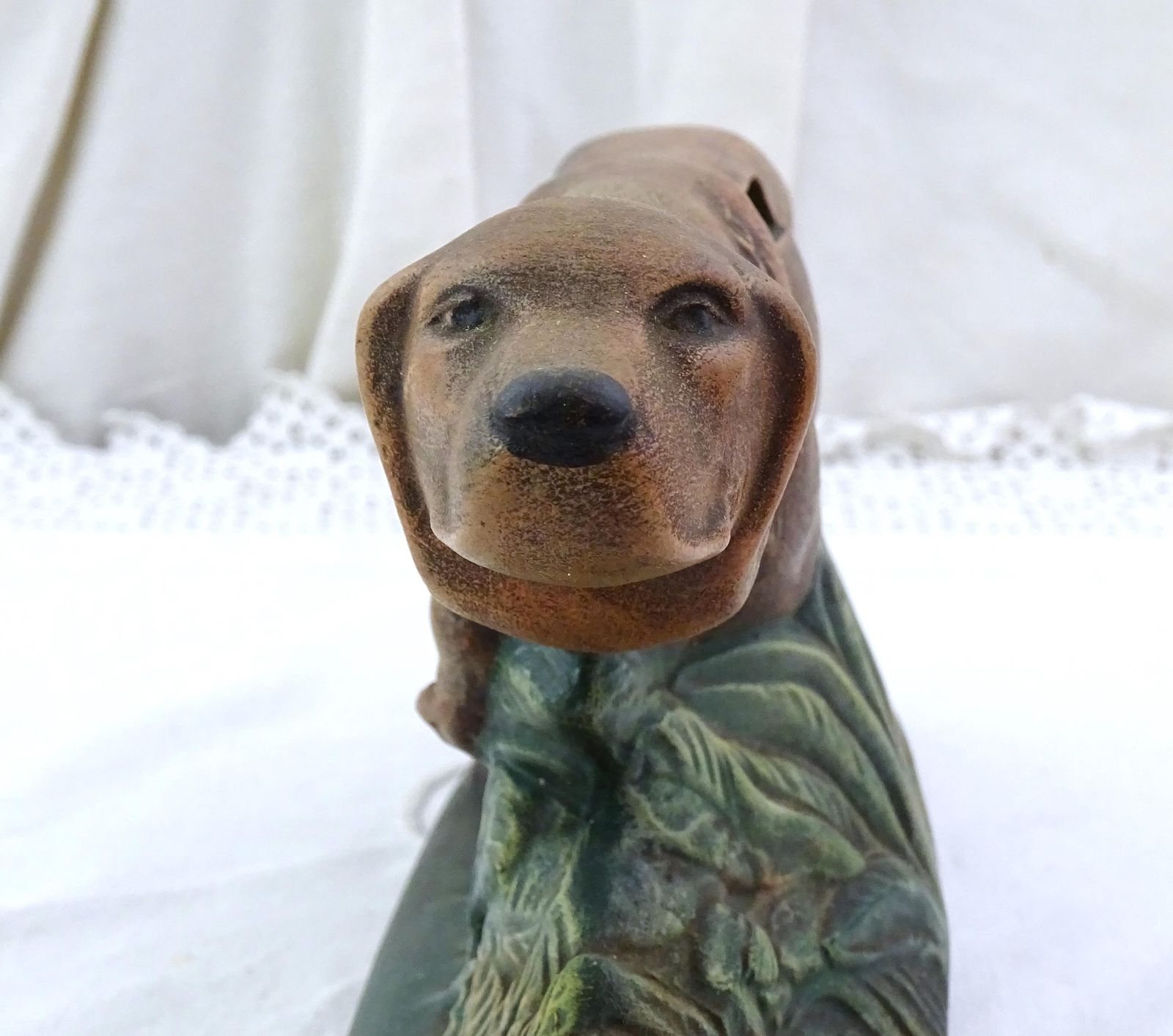Vintage Pottery Hunting Dog Breakable Piggy Bank Cash Safe, Retro Irish Setter Ceramic Statue From France, Collectible Hunting Lodge Décor photo buy