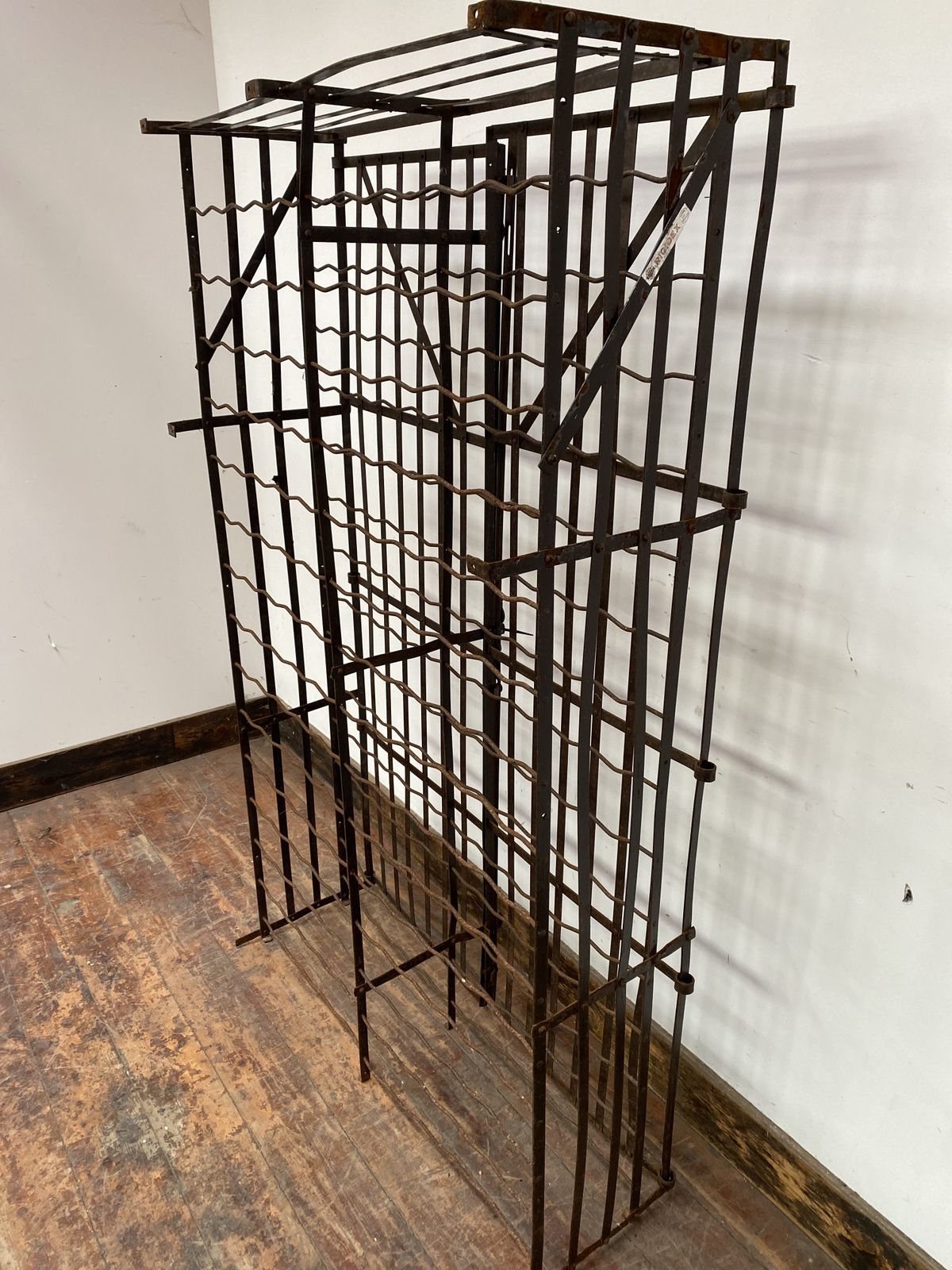 Antique Metal Rigidex Wine Rack / Storage Cage (150 Bottle Capacity) photo vinterior