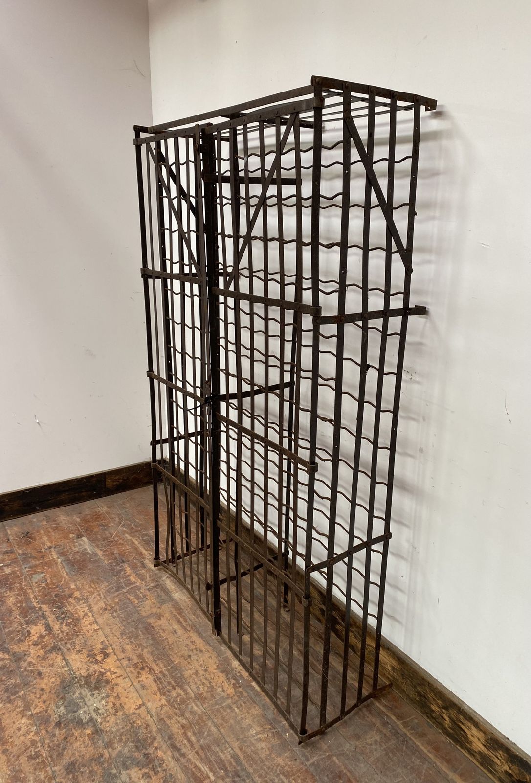 Antique Metal Rigidex Wine Rack / Storage Cage (150 Bottle Capacity) photo furniture