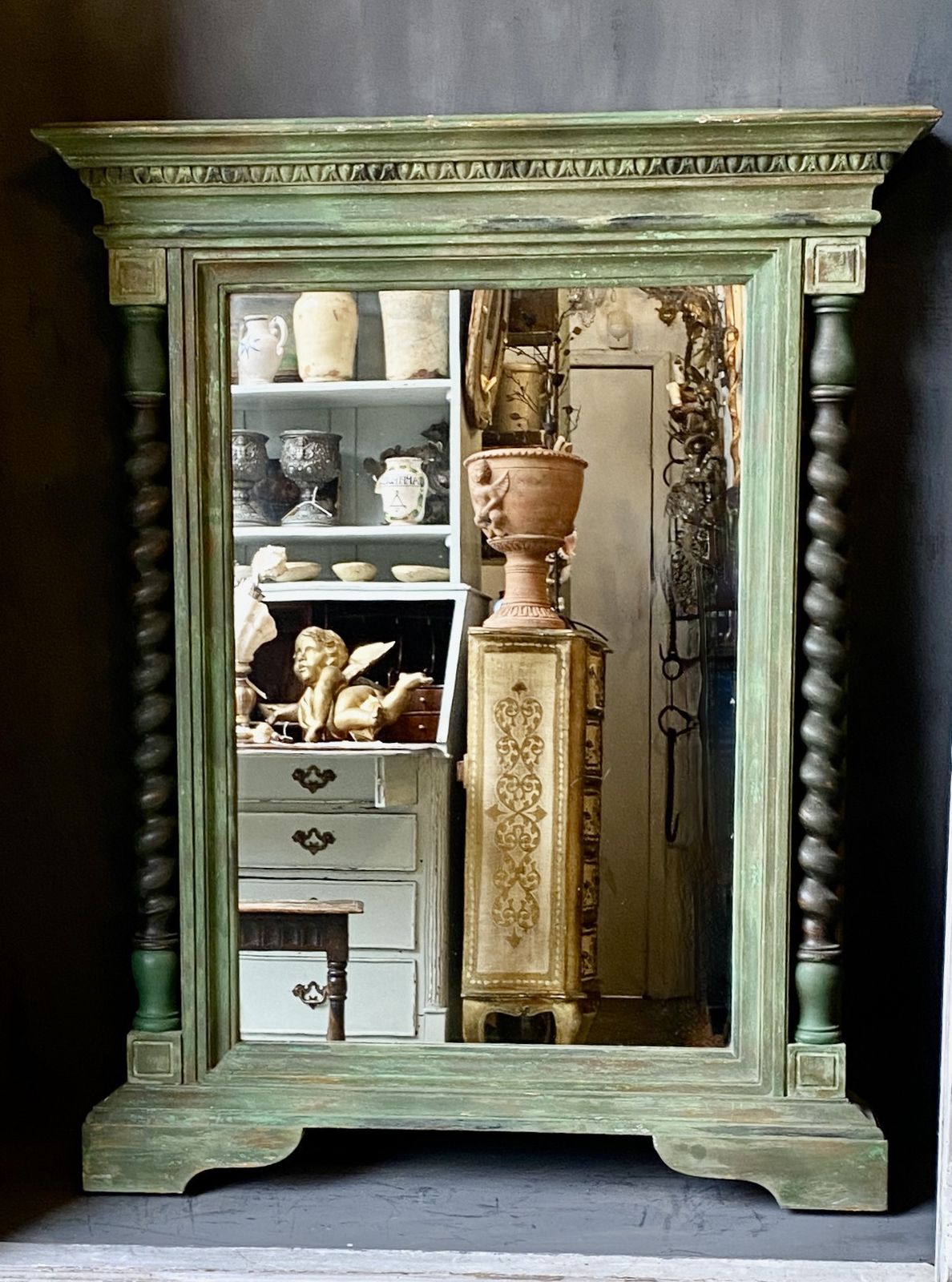 Italian Pier Mirror Mid Century And Hand Painted. photo furniture