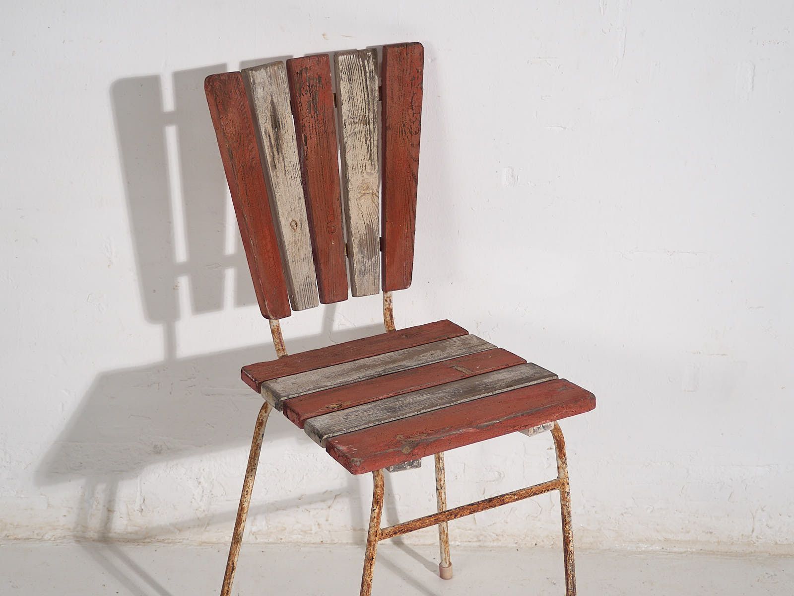 photo for sale Antique Red Garden Chairs (C.1920). Set Of 4 Pieces #31