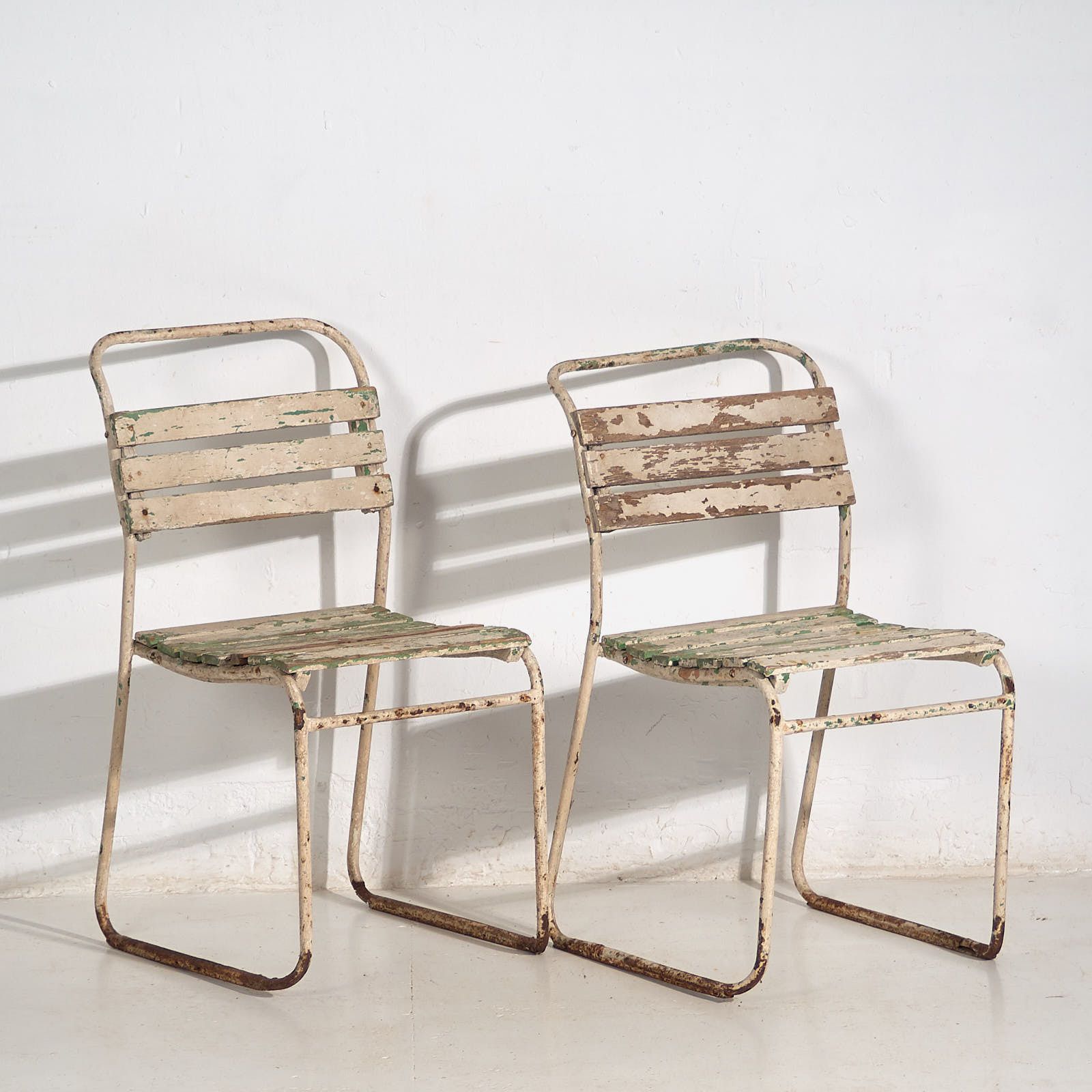 Antique White Garden Chairs (C.1920). Set Of 4 Pieces #35