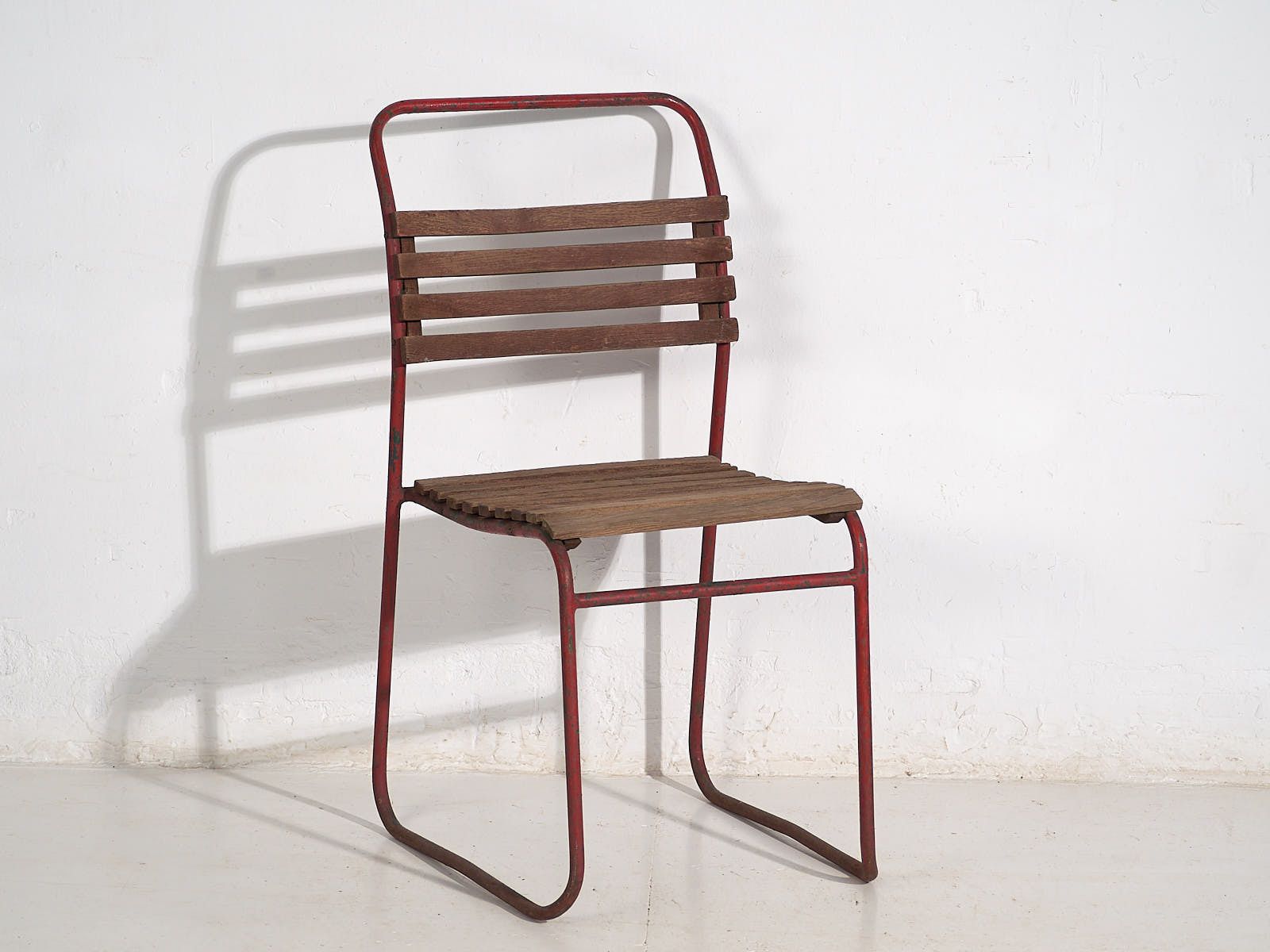 Antique Red Garden Chairs (C.1920). Set Of 2 Pieces #16 photo vintage