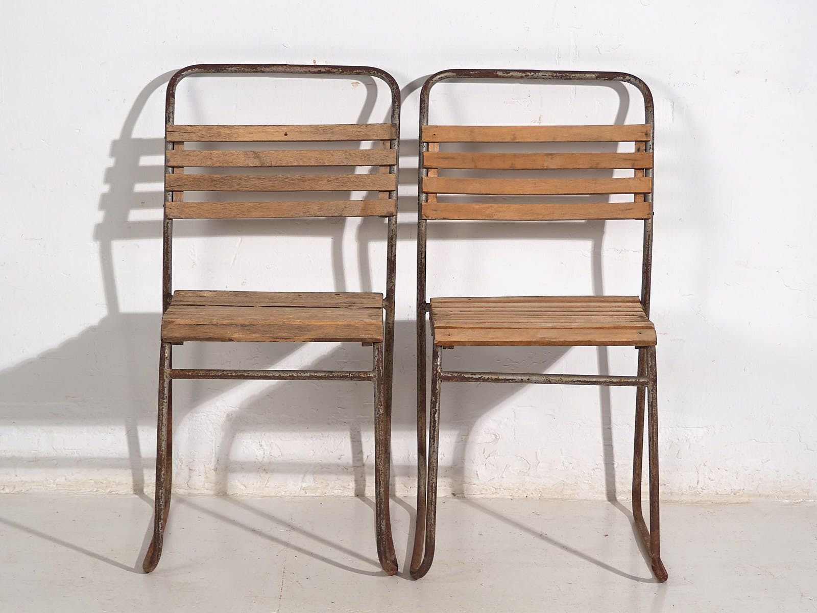 Antique Garden Chairs (C.1920). Set Of 2 Pieces #7 photo Garden Furniture