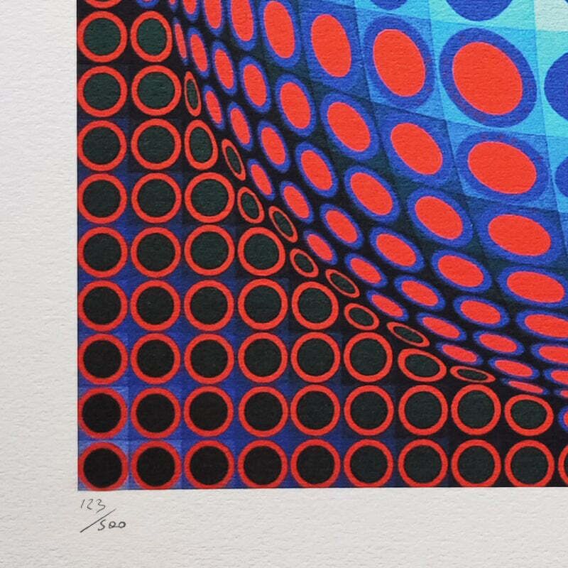 1970s Gorgeous Victor Vasarely Op Art Limited Edition Lithograph photo buy