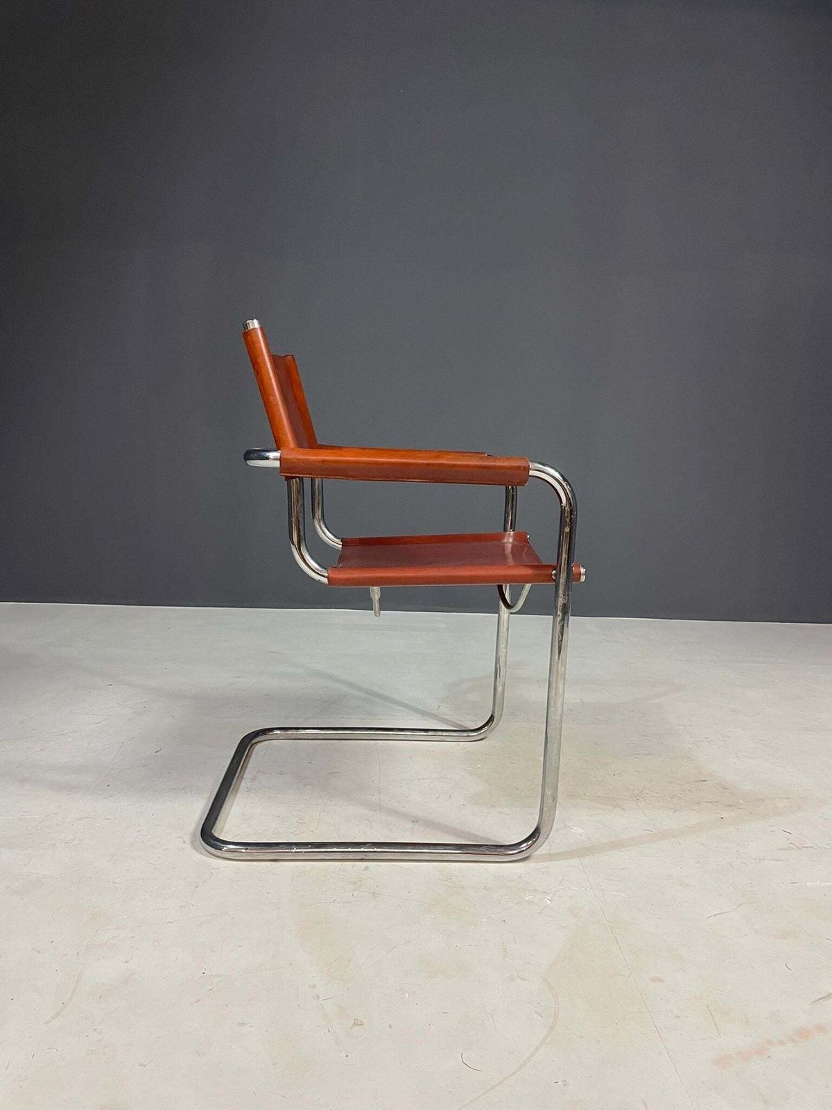 Vintage Chrome And Leather Chair, Marcel Breuer Style, 1970s photo buy