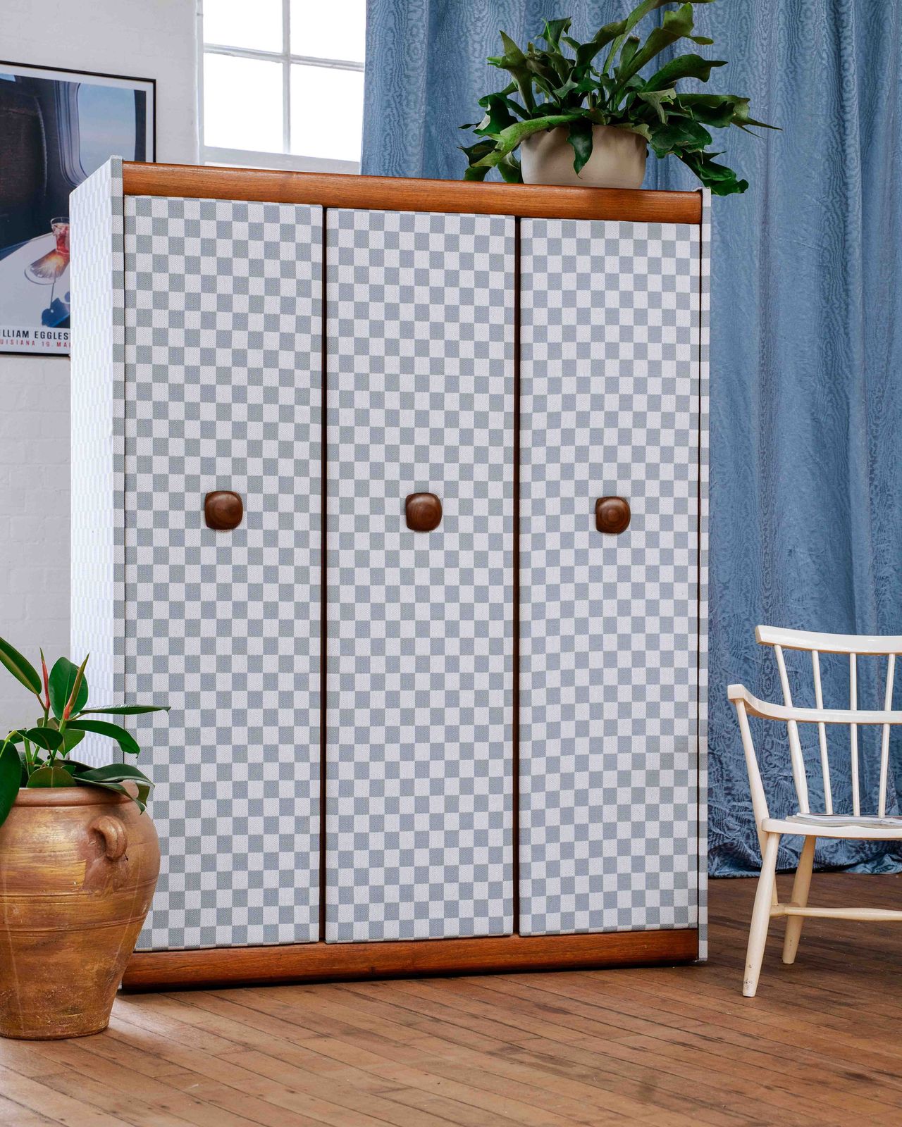 Mid Century Wardrobe Reupholstered In Harlequin X Henry Holland Fabric photo Furniture