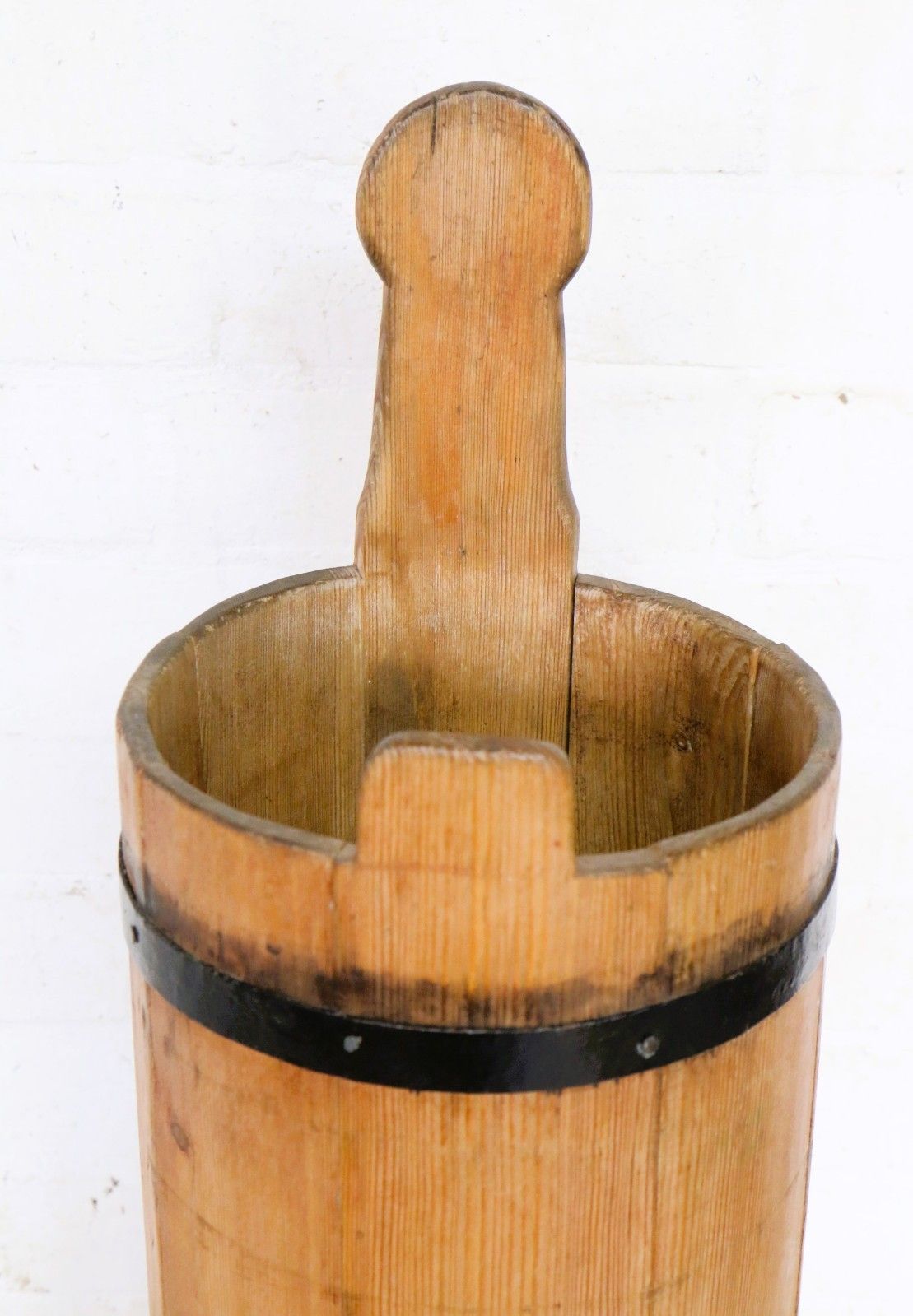 Antique Wooden Butter Churn English Steel Coopered Decorative Wooden Stick Stand photo Home Decor