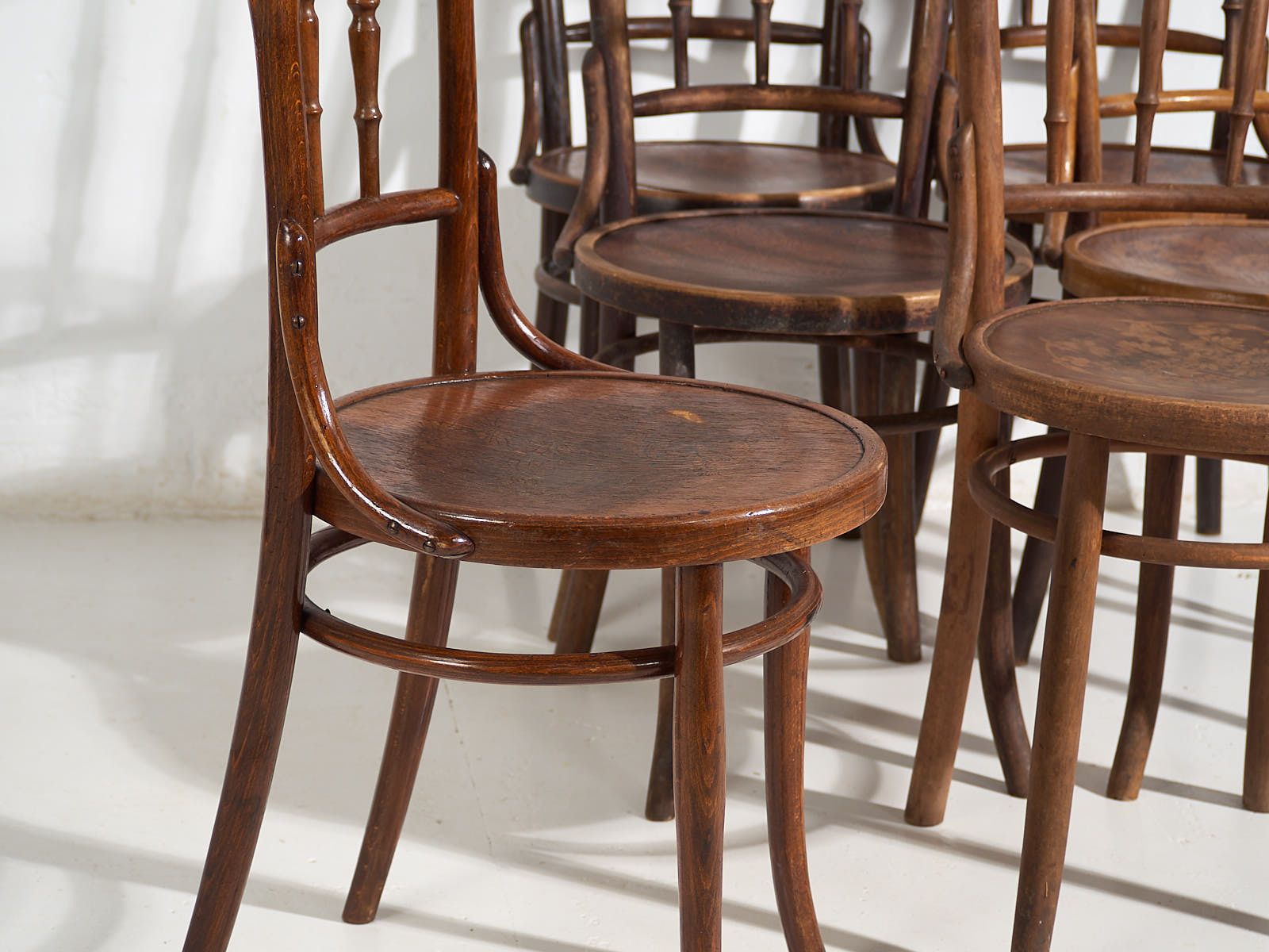 Antique Parisian Cafe Style Chairs (C.1920). Set Of 6 Pieces #3 photo for sale