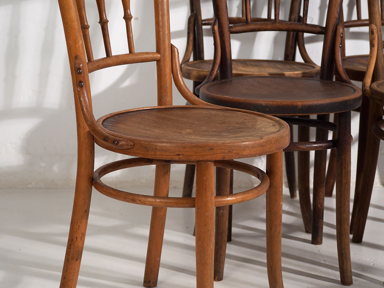 Antique Bentwood Dining Chairs (C.1920). Set Of 6 Pieces #2 photo for sale