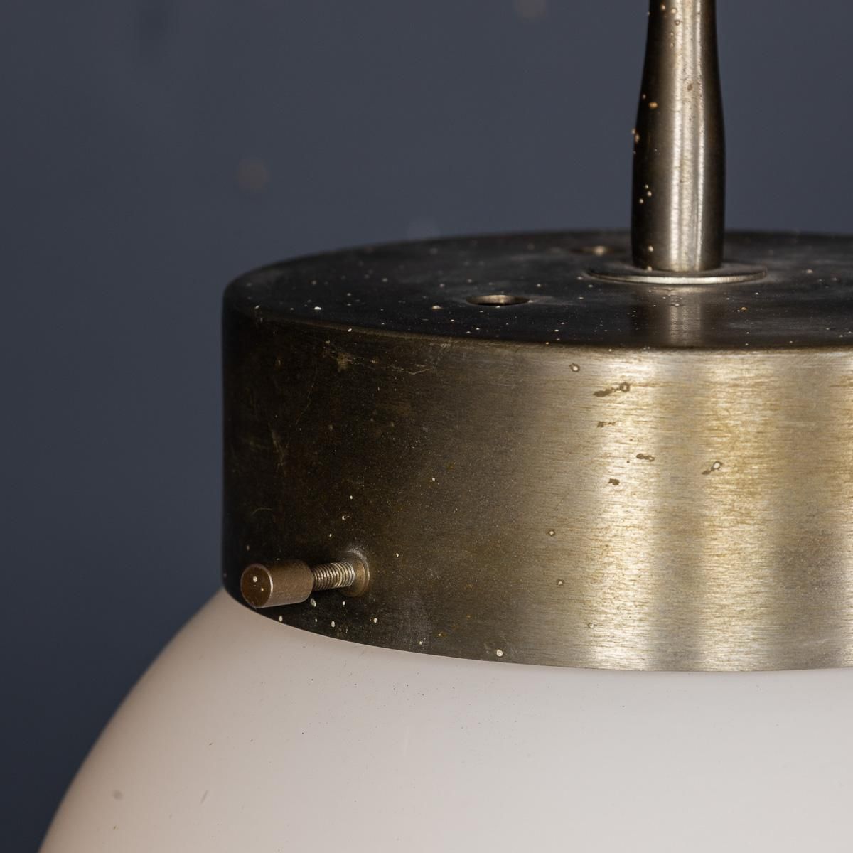 Lighting 20thc Italian Pair Of "Delta" Opaline Pendant Lights By Sergio Mazza C.1960 photo