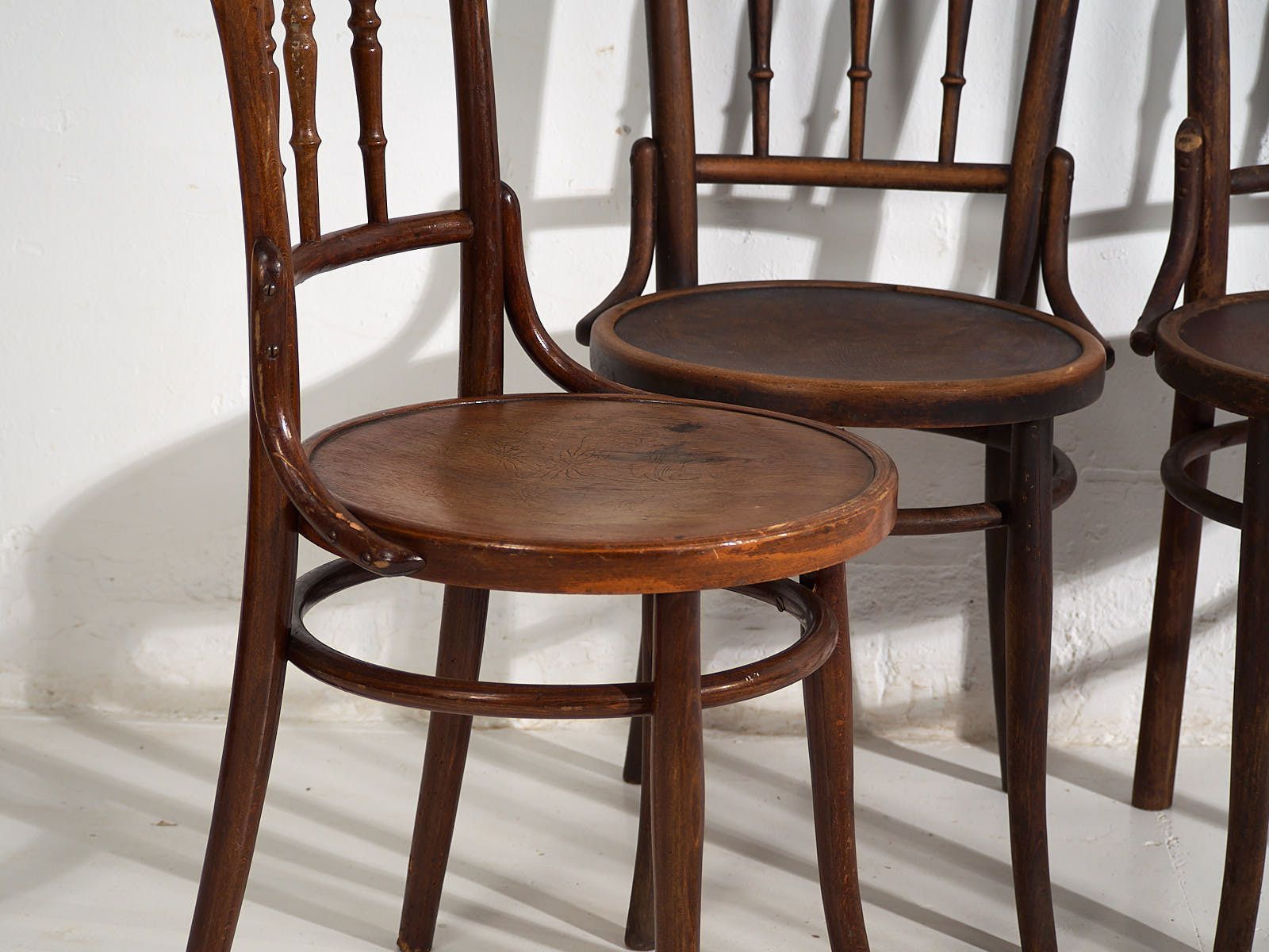 Antique Viennese Style Chairs (C.1920). Set Of 4 Pieces #4 photo for sale